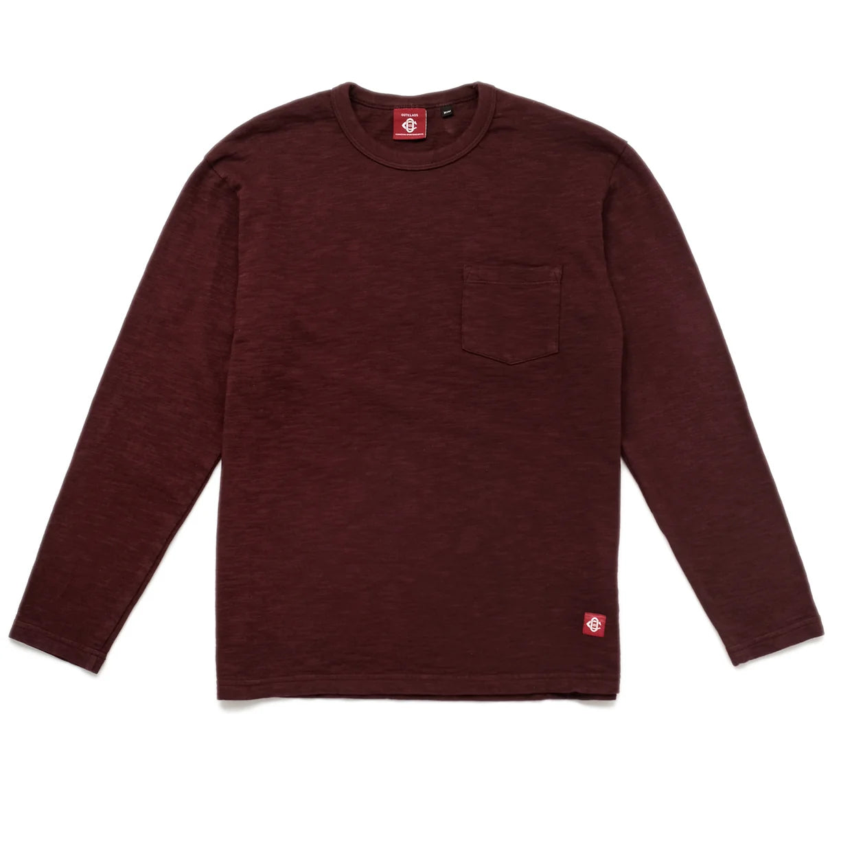 5213 Slub L/S Pocket Tee Maroon