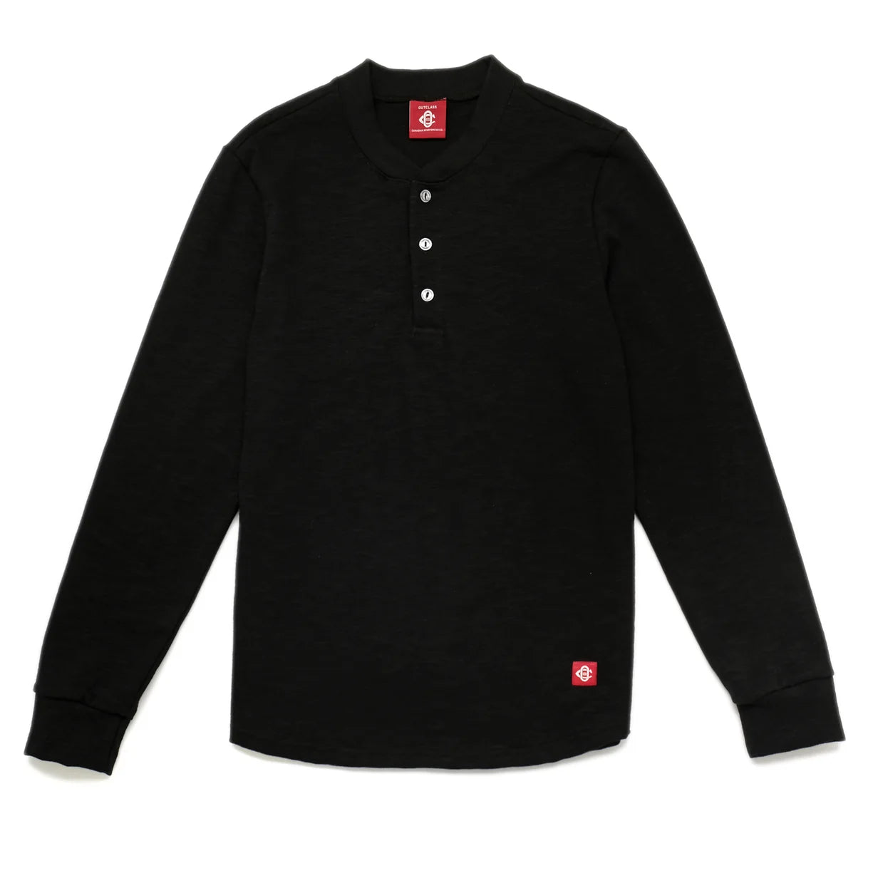 5224 Slub L/S Henley Black