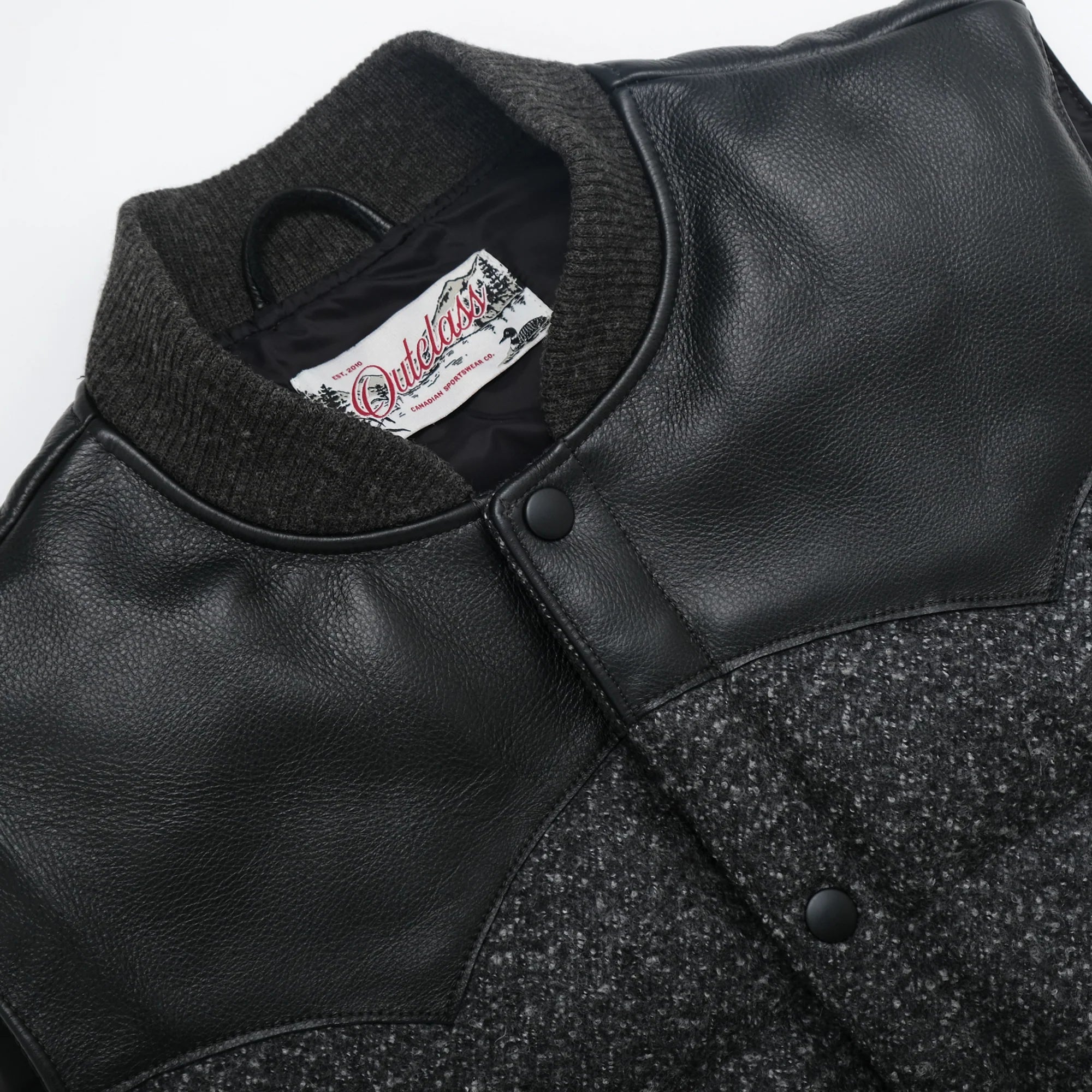 Black Marl Wool Down Vest Black