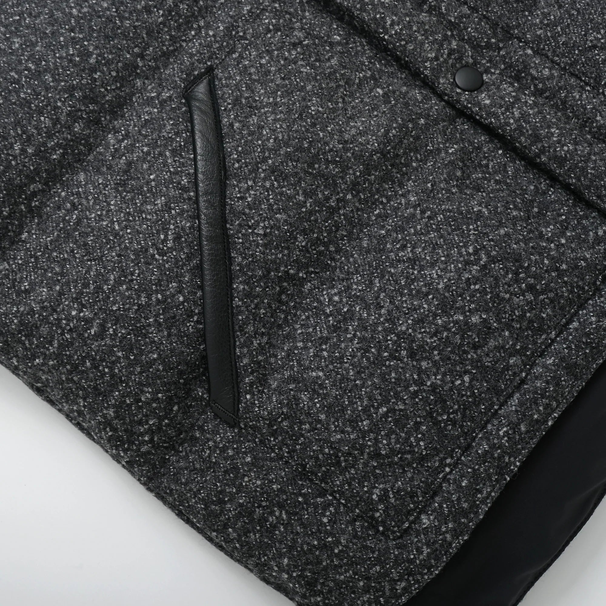 Black Marl Wool Down Vest Black