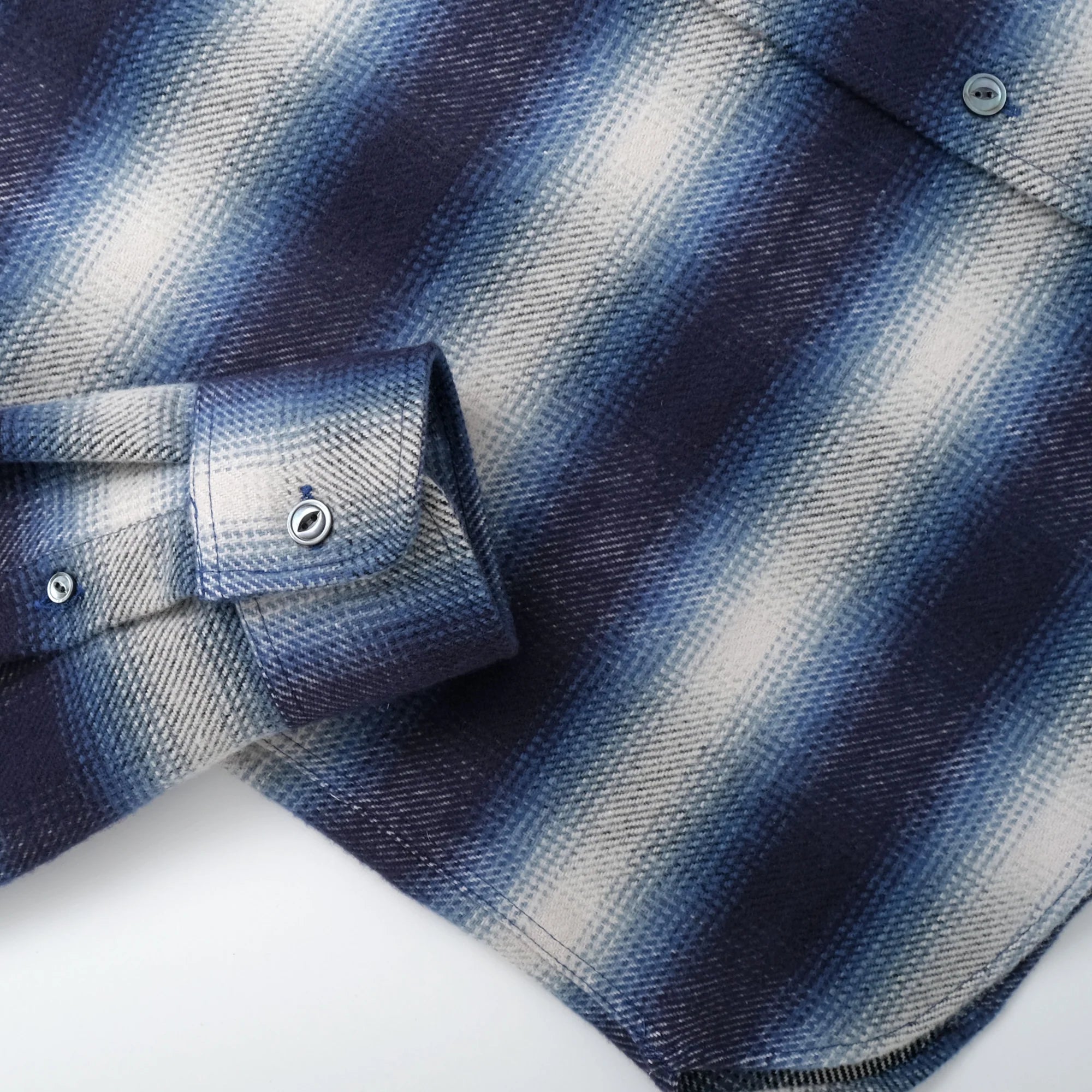 Blue Shadow Plaid Blanket Easy Shirt