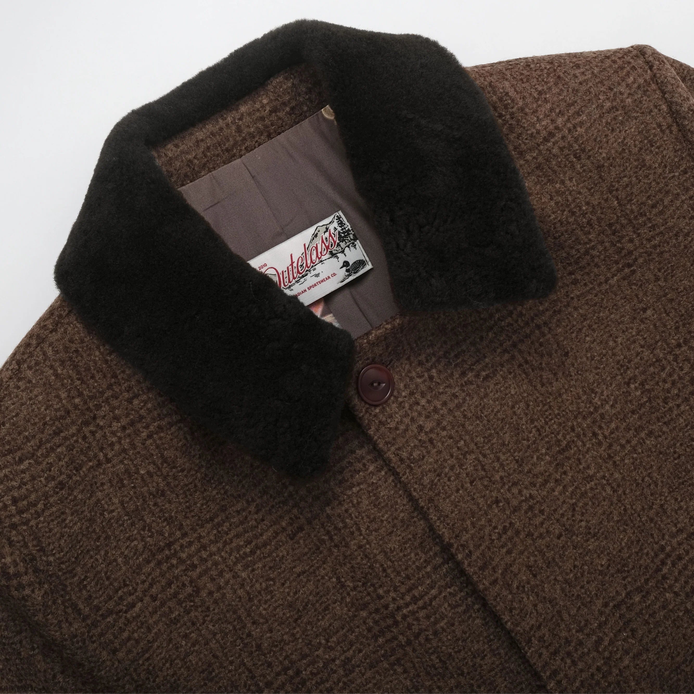 Brown Boucle Mac Coat