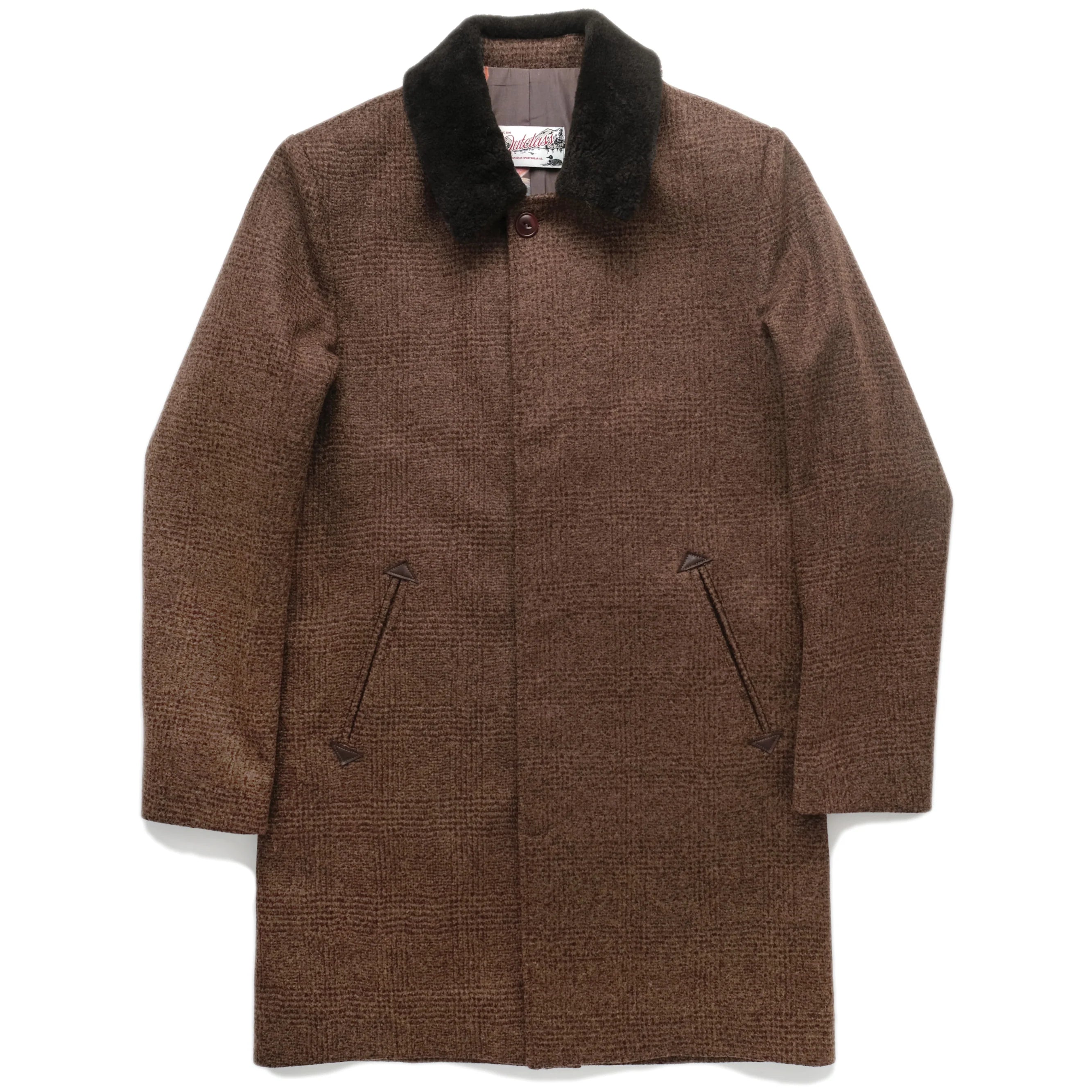 Brown Boucle Mac Coat
