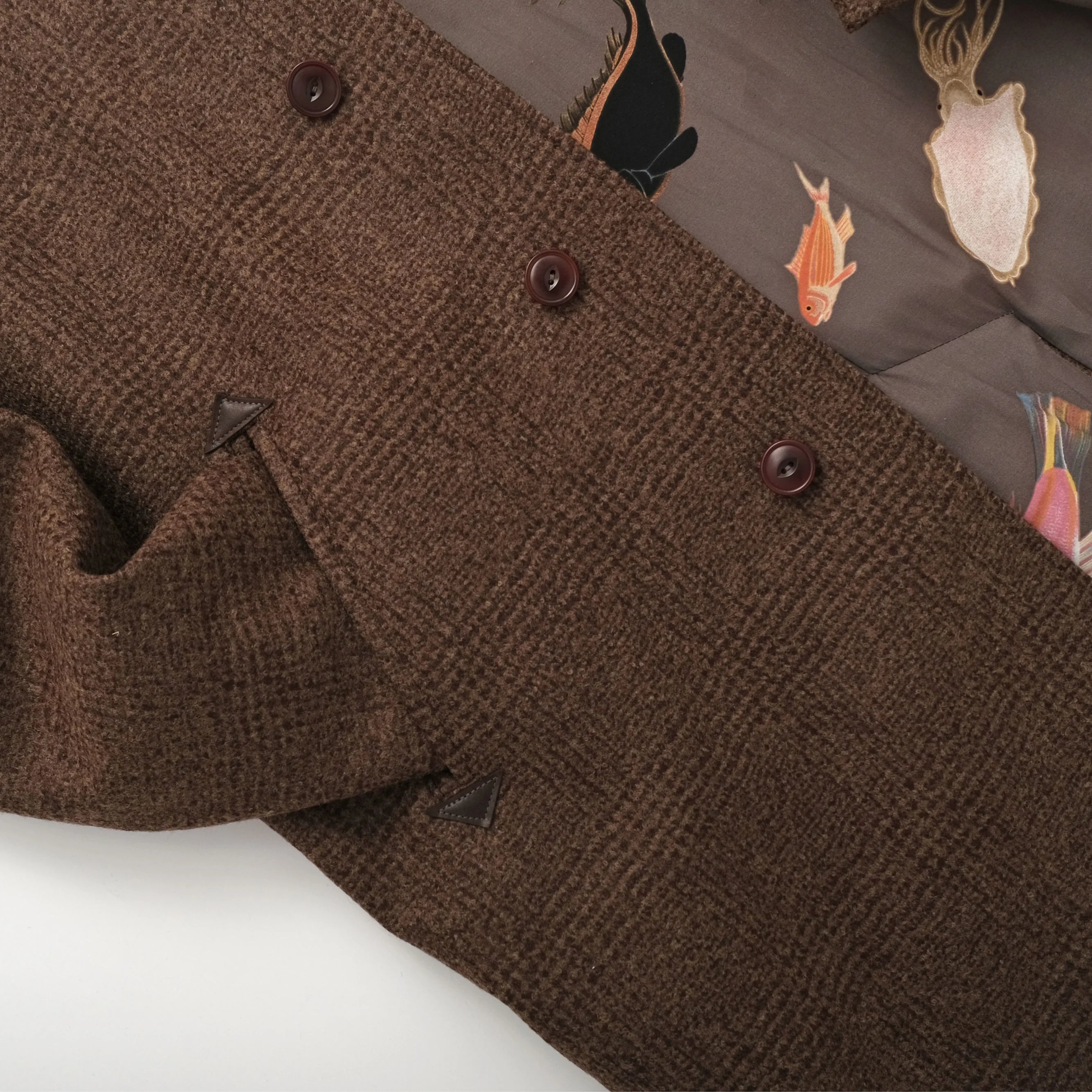 Brown Boucle Mac Coat
