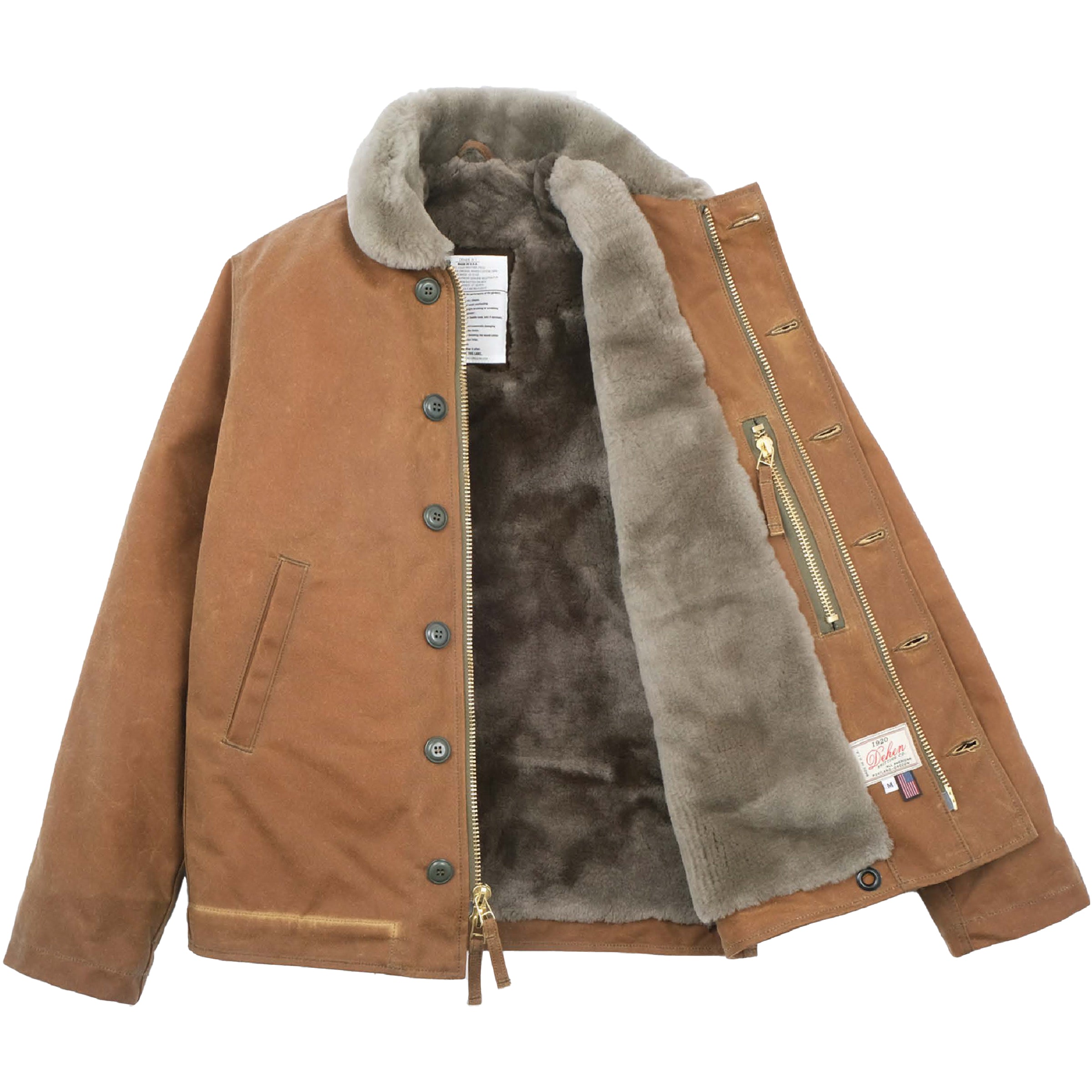 N-1 Deck Jacket Hardtack Waxed Canvas/Grey Mouton