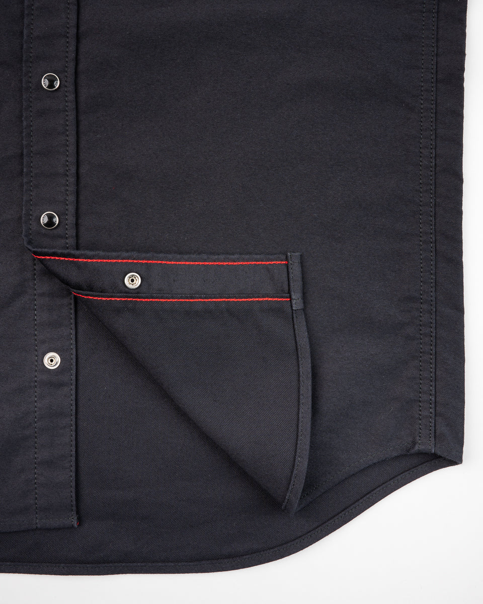 IHSH-426-BLK 12oz Military Moleskin Western Shirt - Black