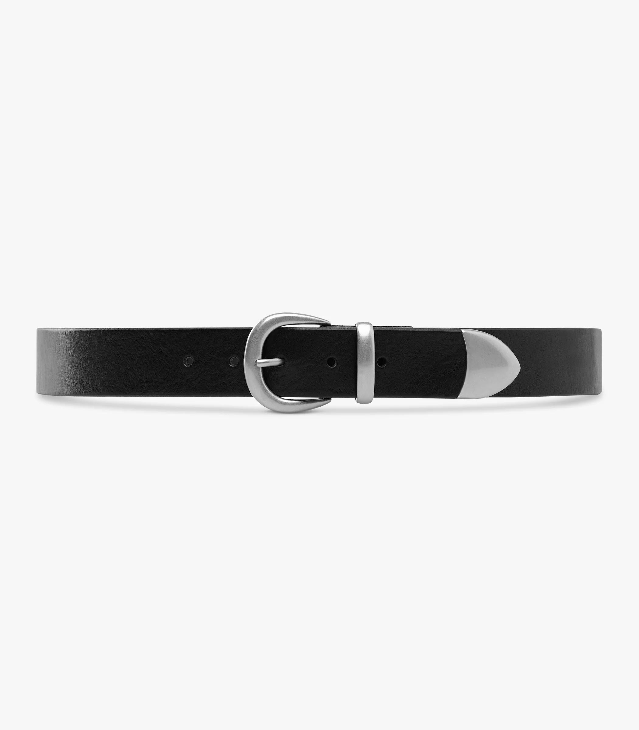 Western Bridle Leather Belt  Black