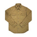 Brown work shirt with button details on a white background