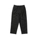 A pair of dark charcoal gray pleated wool trousers laid flat against a clean white background.