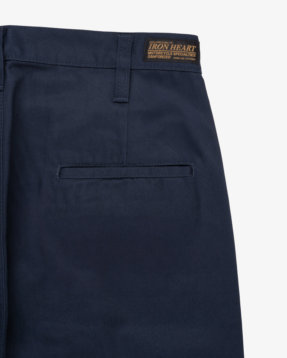 IH-717-NAV 9oz Mercerised Selvedge Cotton Straight Cut Chinos - Navy Blue