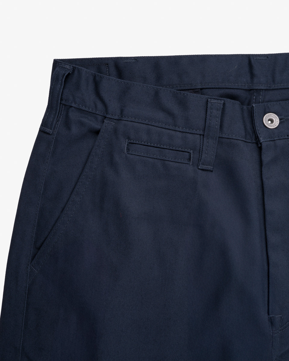 IH-717-NAV 9oz Mercerised Selvedge Cotton Straight Cut Chinos - Navy Blue