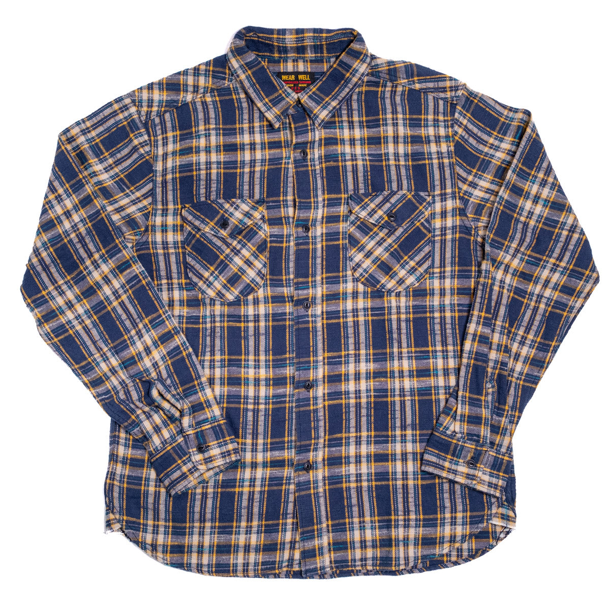 502655 Slubby Flannel Shirt Navy