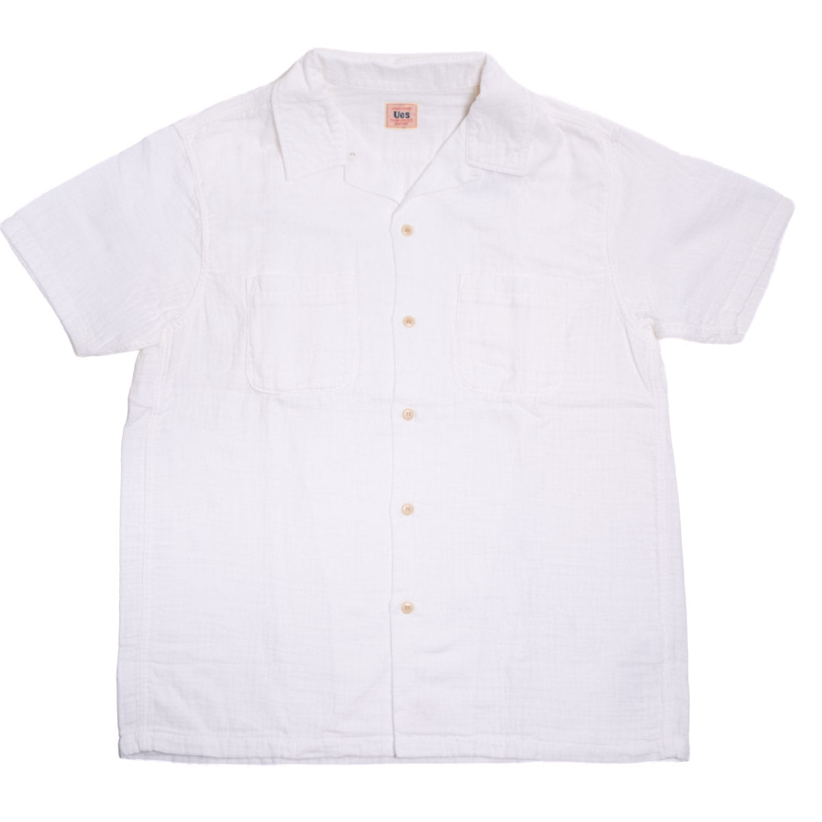 552605 Herringbone Double Gauze S/S White