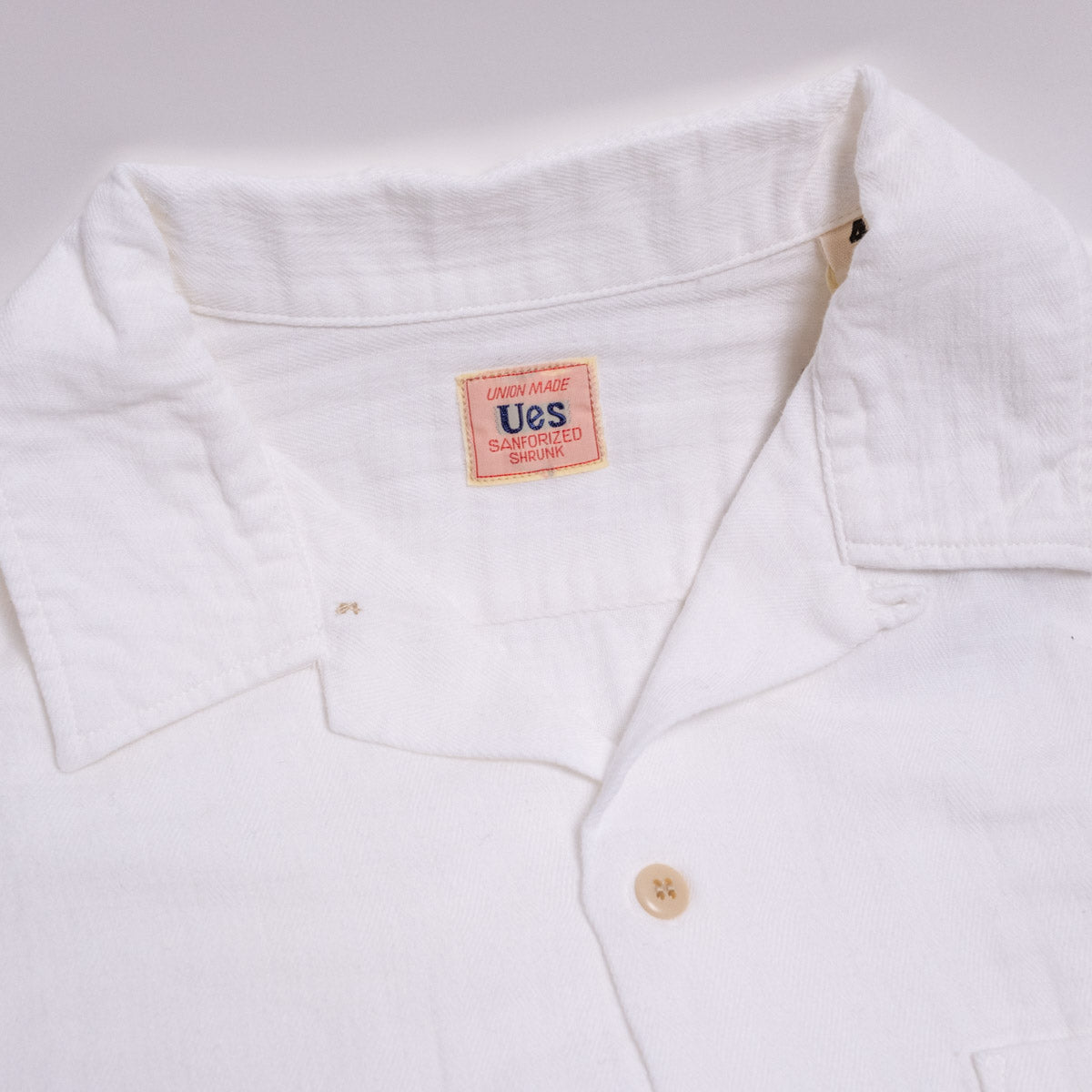 552605 Herringbone Double Gauze S/S White