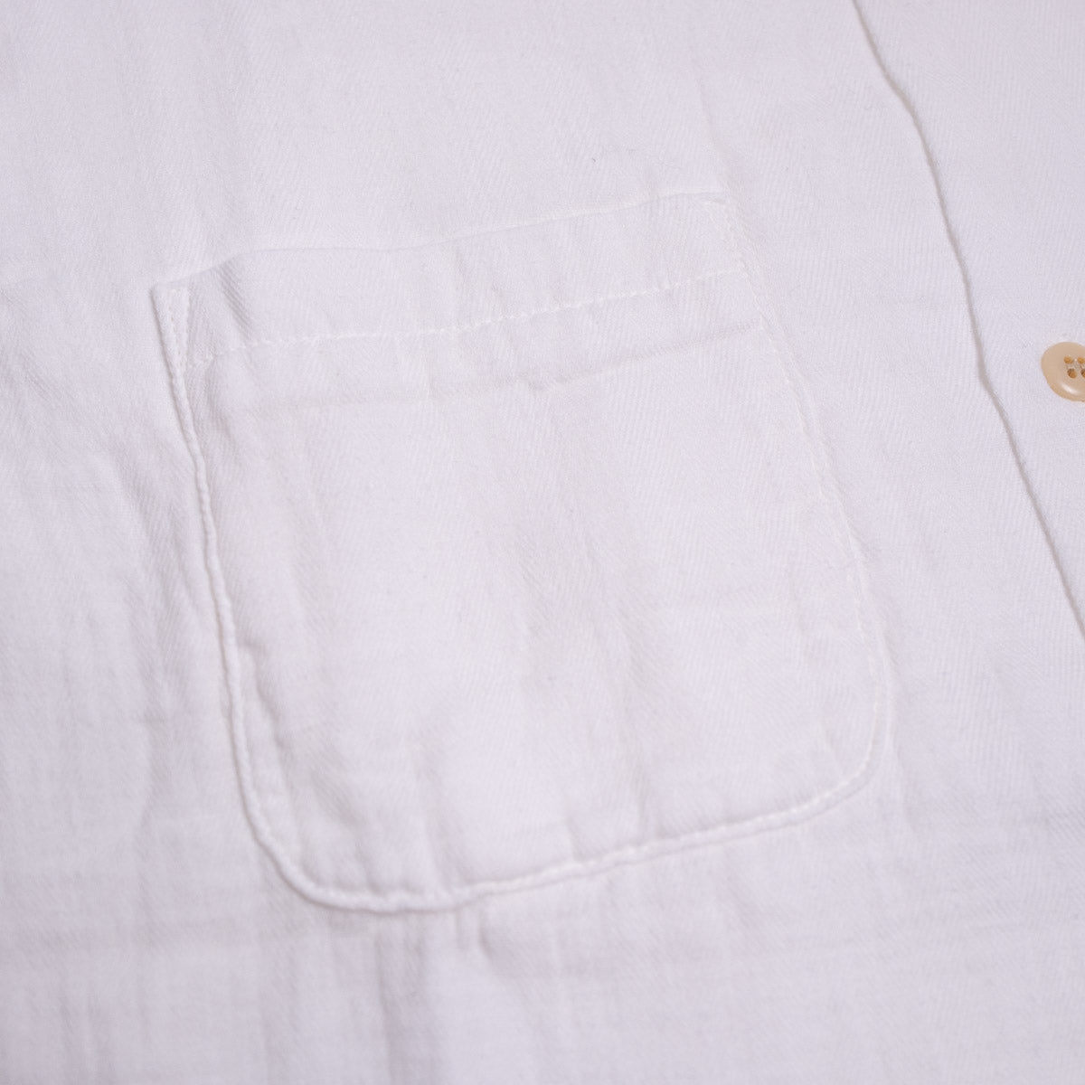 552605 Herringbone Double Gauze S/S White