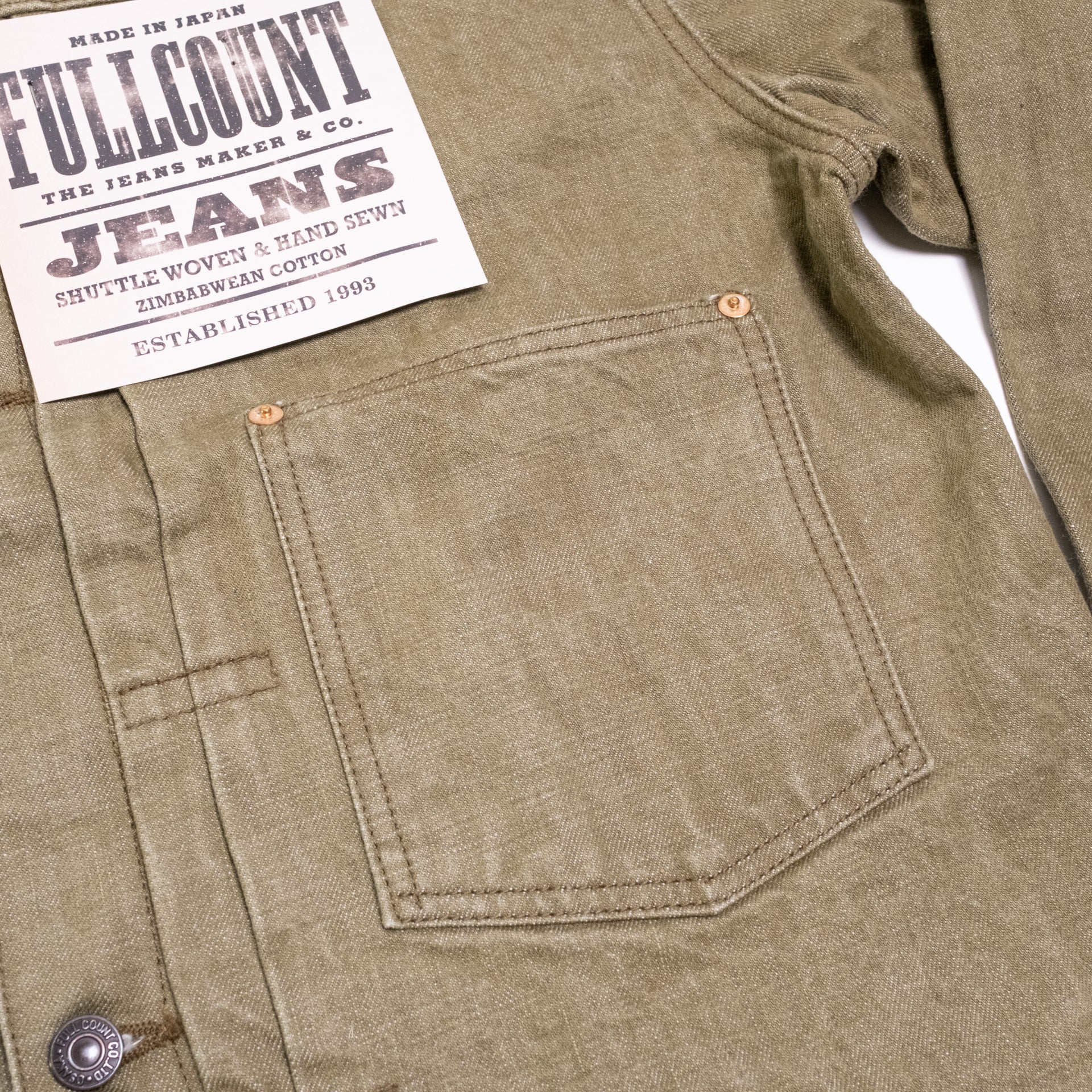 2107OD Type 1 Olive Drab Denim Jacket (Limited Union Show Piece)