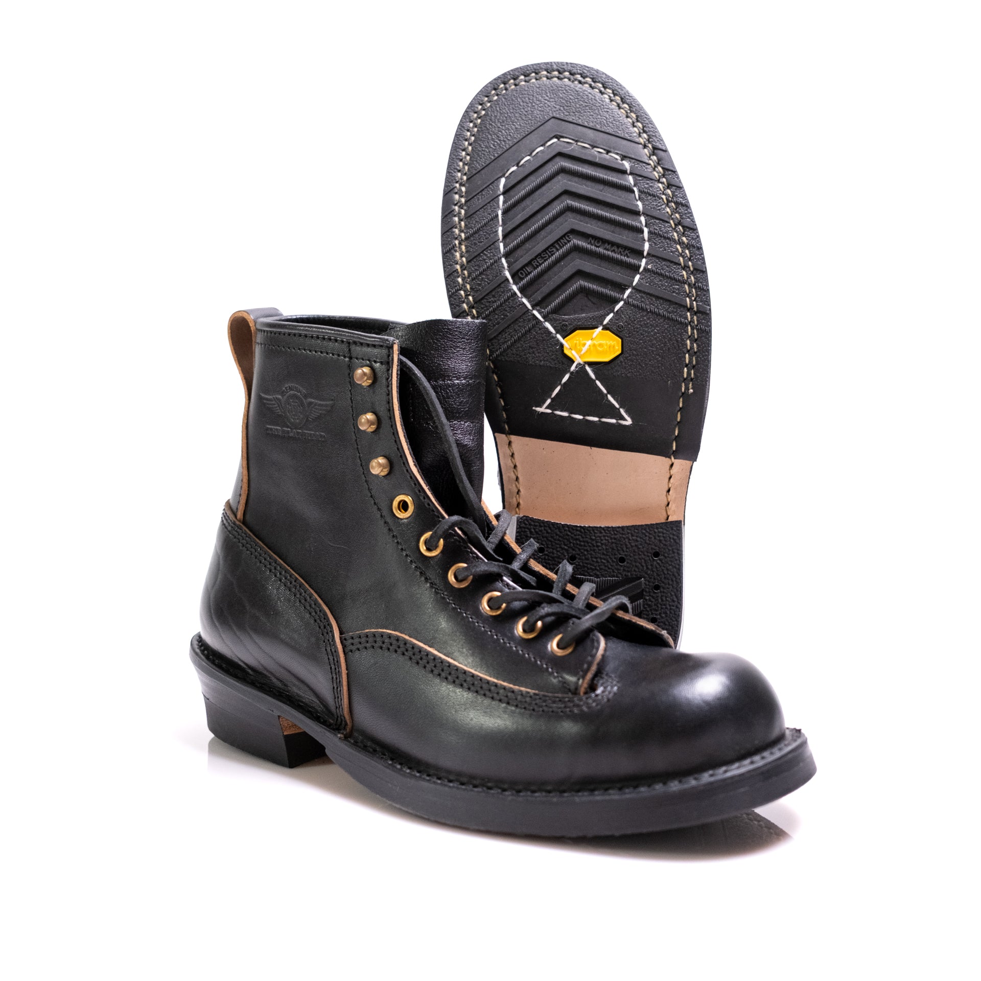 FN-FB-004 Horsehide Logger Boot Black
