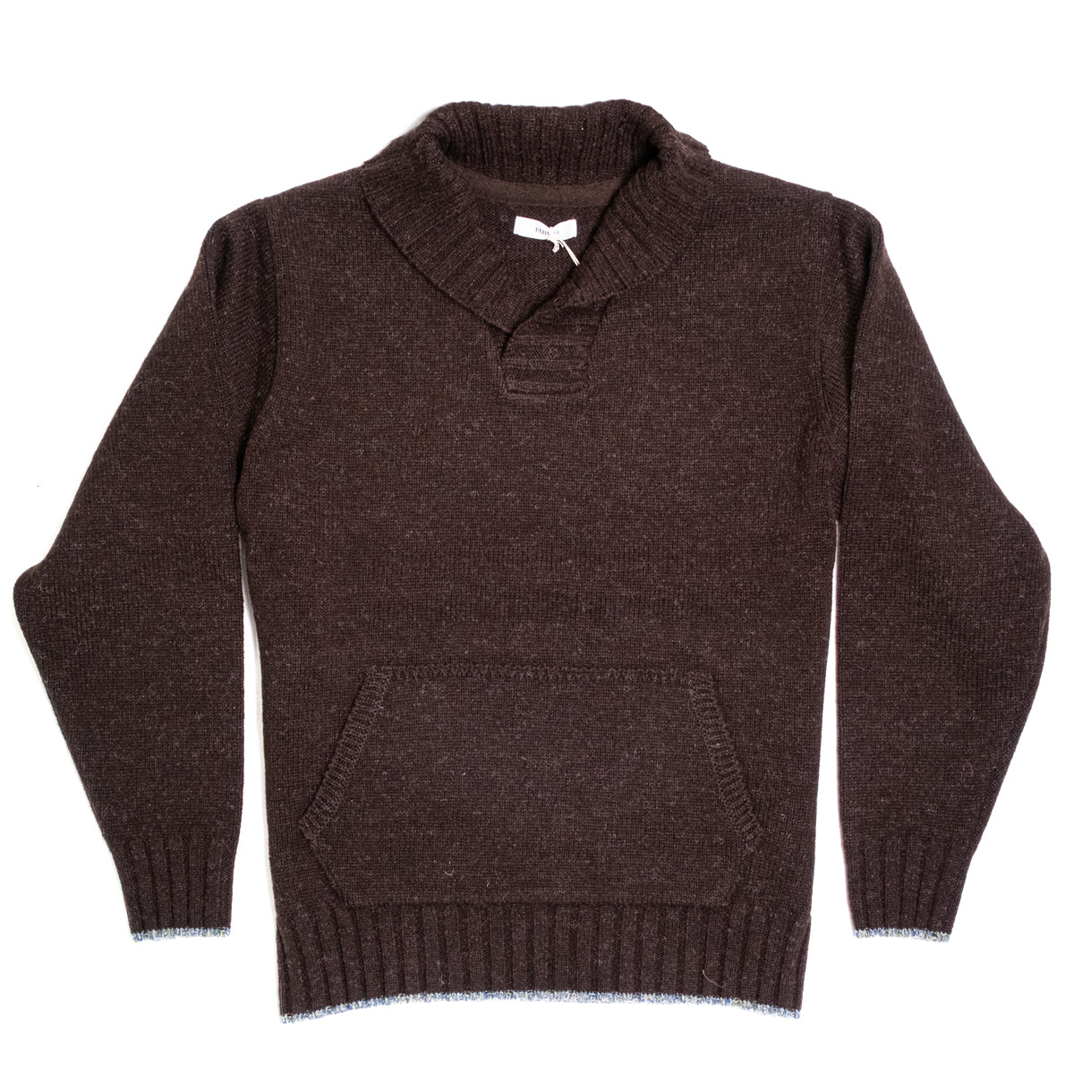 Shawl Collar Sweater Dark Brown