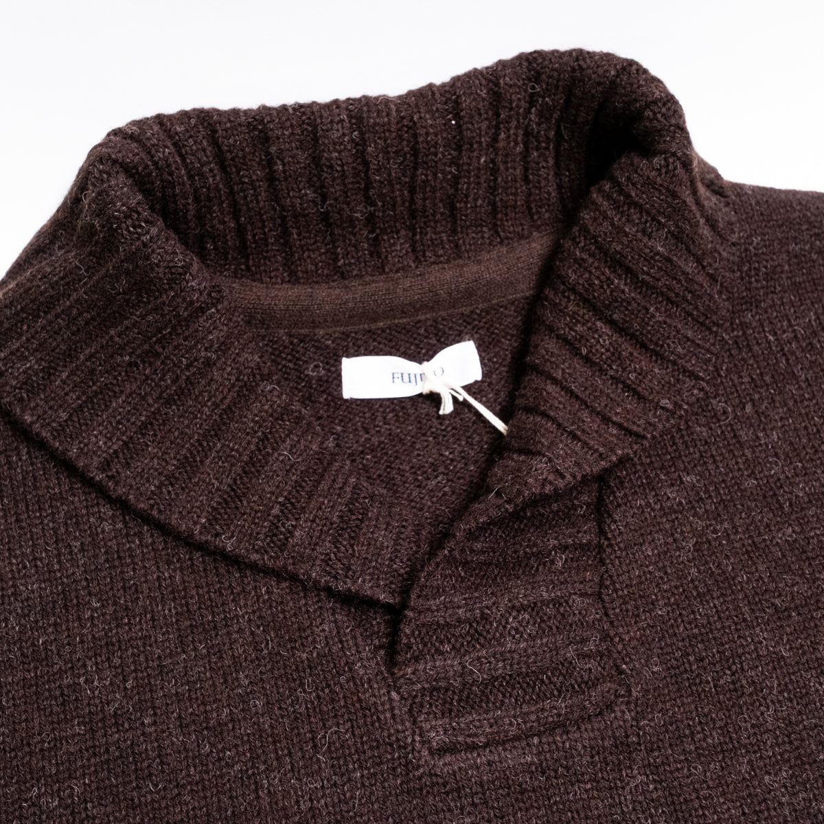Shawl Collar Sweater Dark Brown