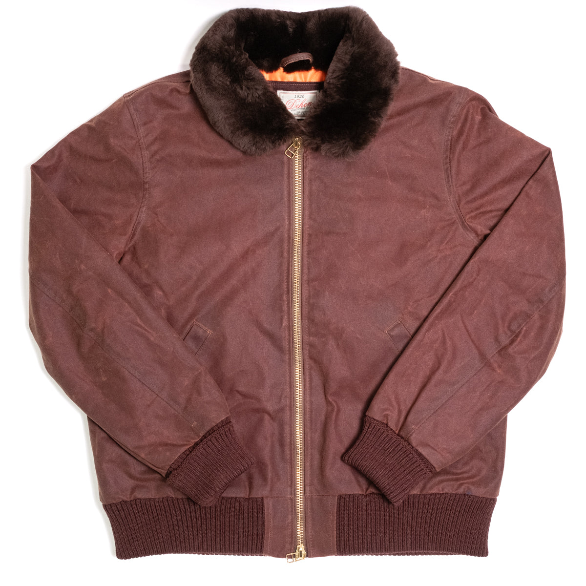 Flyer's Club Jacket Waxed Canvas Fig/Brown