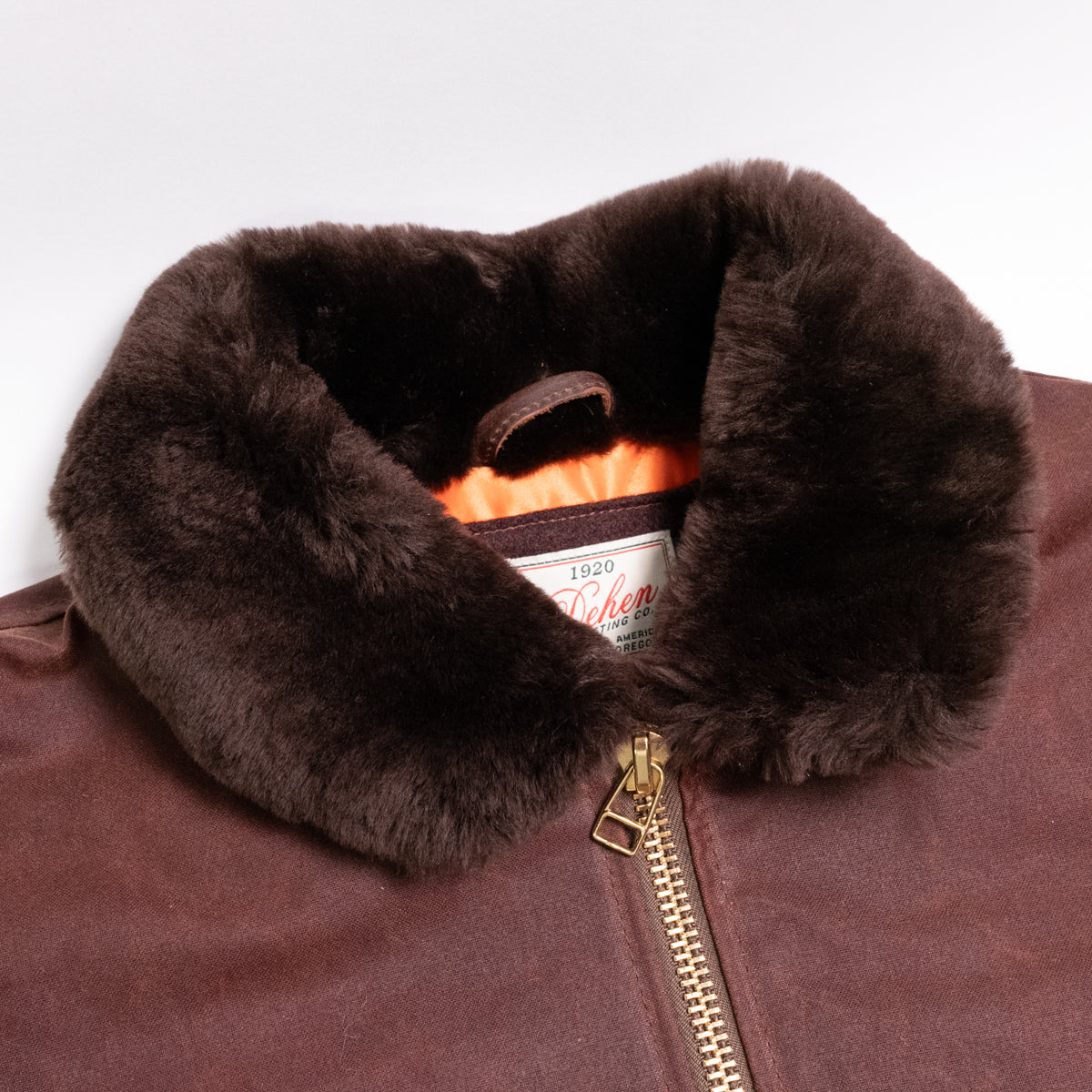Flyer's Club Jacket Waxed Canvas Fig/Brown