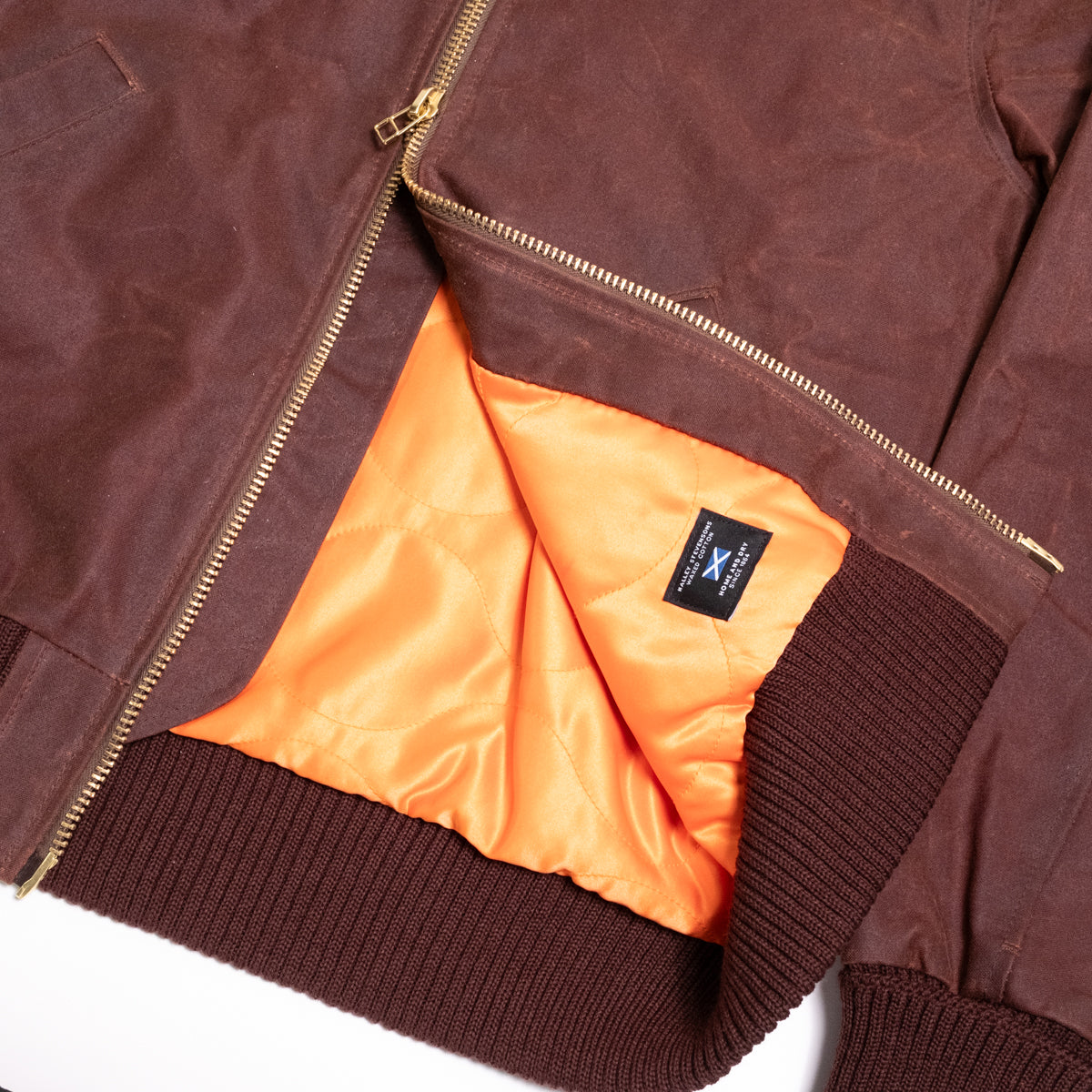 Flyer's Club Jacket Waxed Canvas Fig/Brown