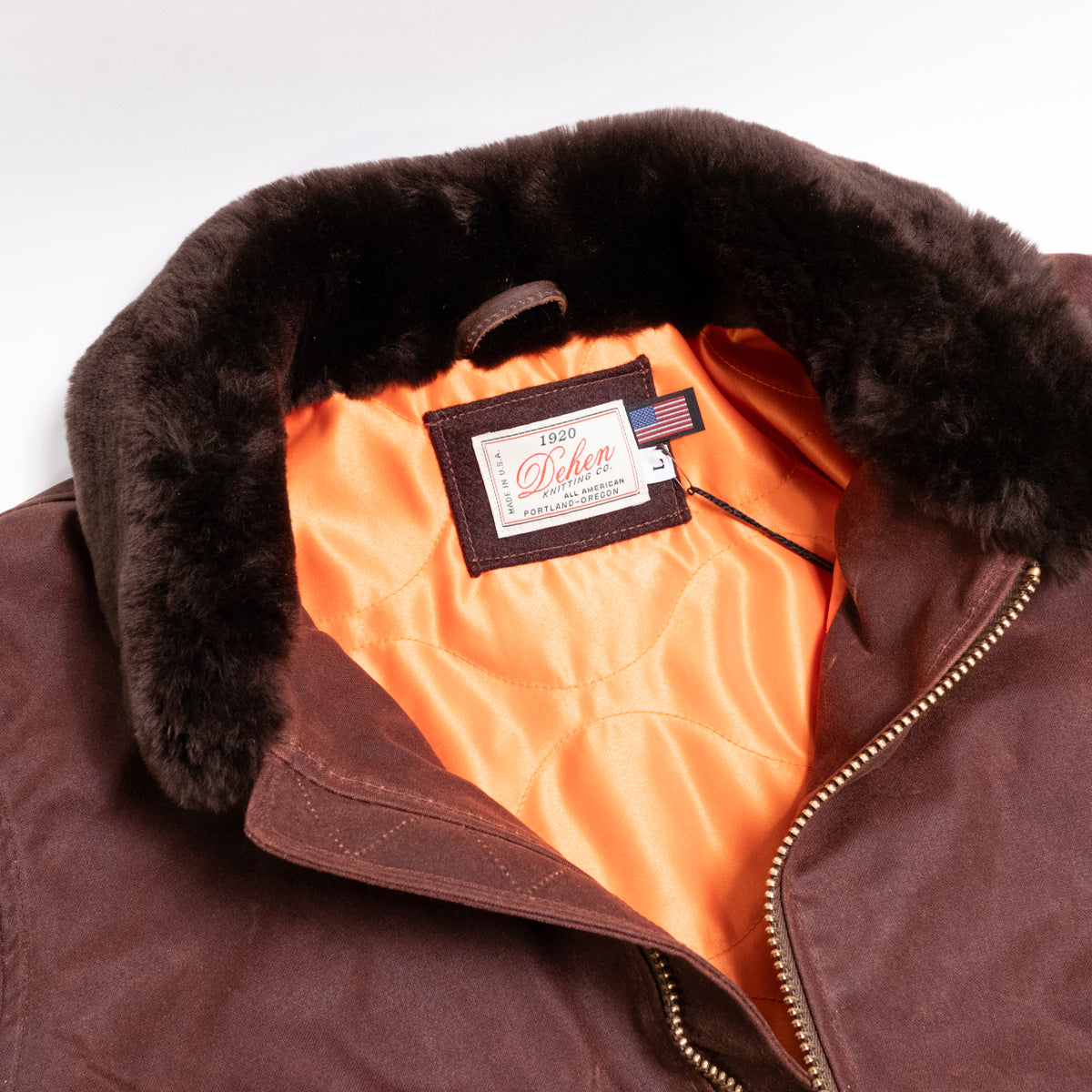 Flyer's Club Jacket Waxed Canvas Fig/Brown