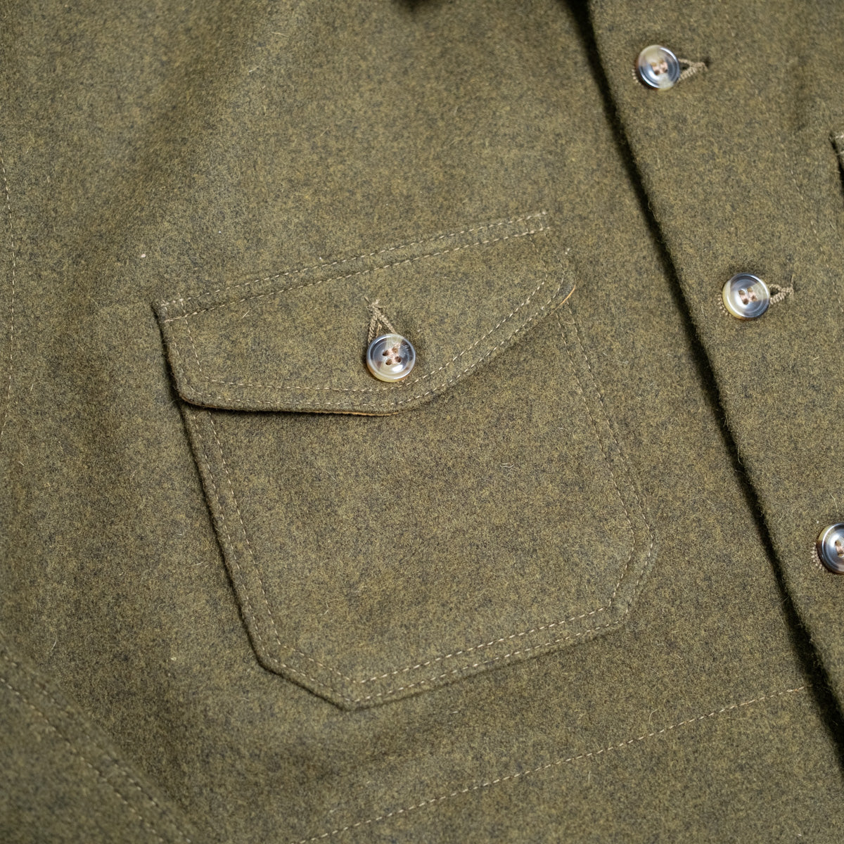 Crissman Overshirt Army Green Wool