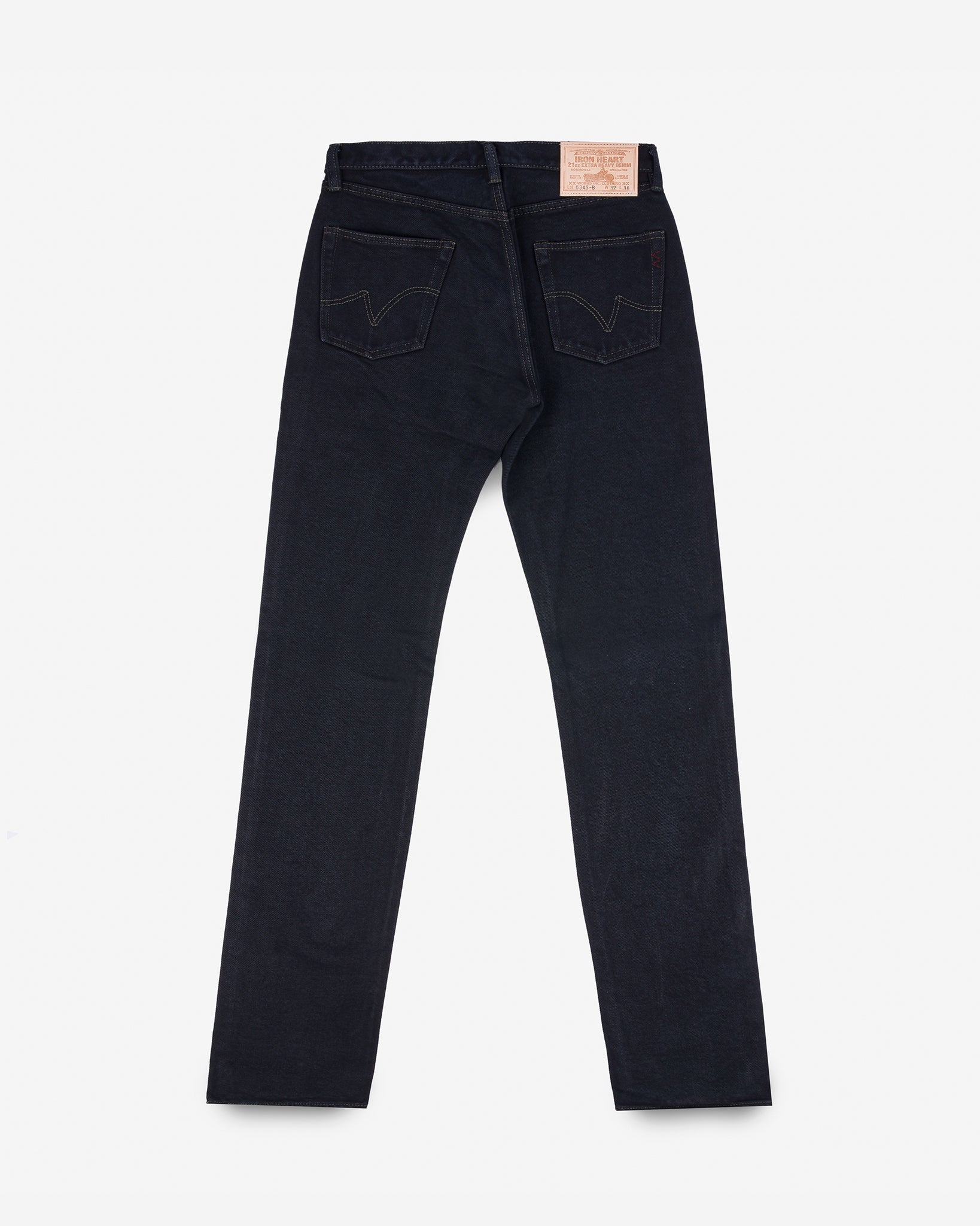 IH-634S-B 21oz Selvedge Denim Straight Cut Jeans - Indigo Overdyed Black