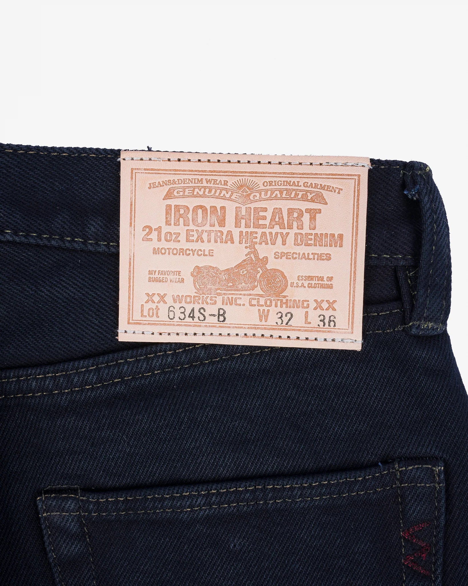 IH-634S-B 21oz Selvedge Denim Straight Cut Jeans - Indigo Overdyed Black