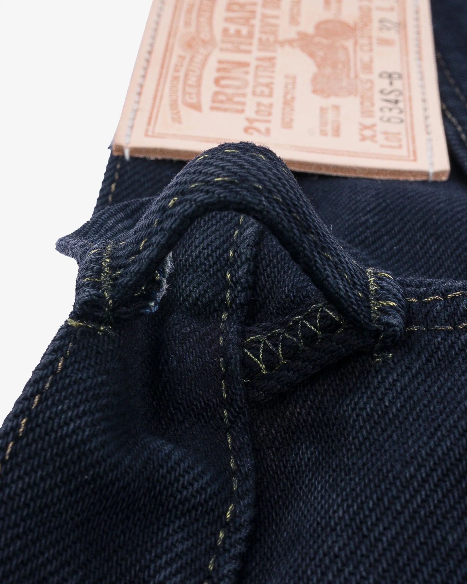 IH-634S-B 21oz Selvedge Denim Straight Cut Jeans - Indigo Overdyed Black