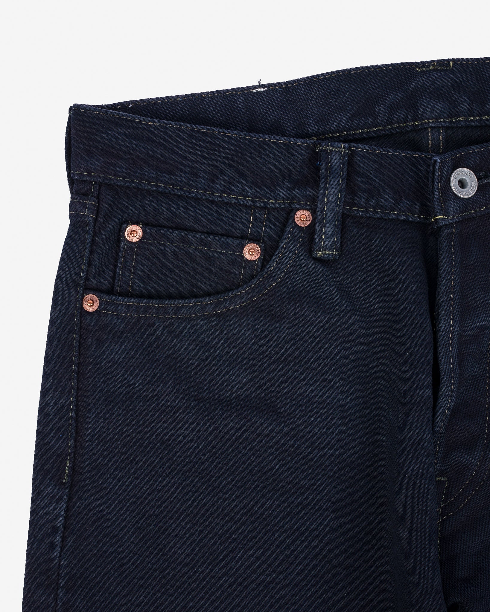 IH-634S-B 21oz Selvedge Denim Straight Cut Jeans - Indigo Overdyed Black