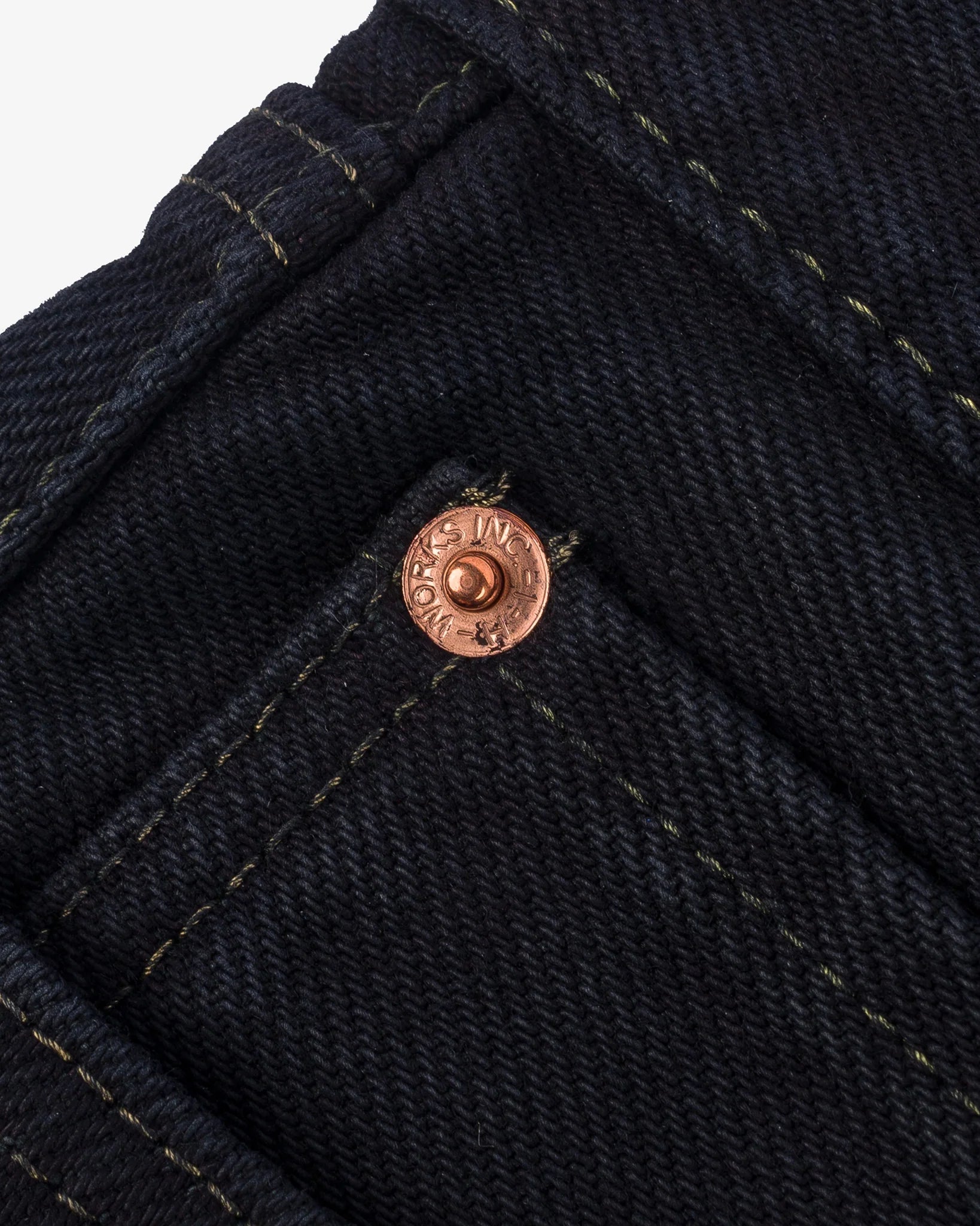 IH-634S-B 21oz Selvedge Denim Straight Cut Jeans - Indigo Overdyed Black