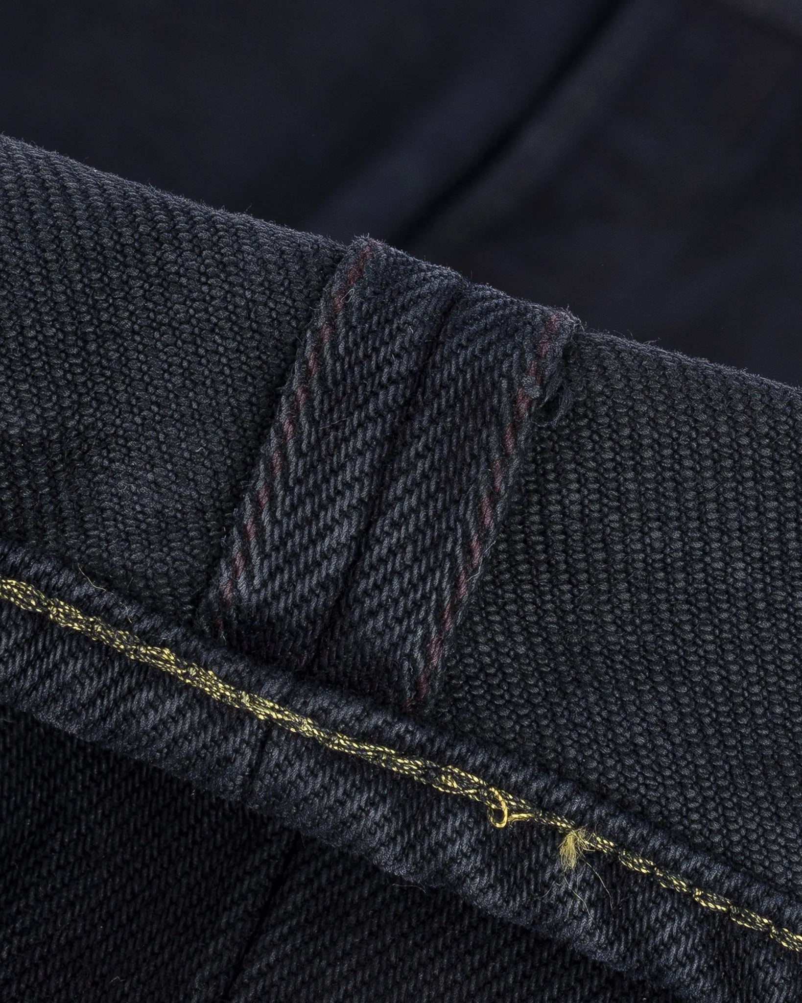IH-634S-B 21oz Selvedge Denim Straight Cut Jeans - Indigo Overdyed Black