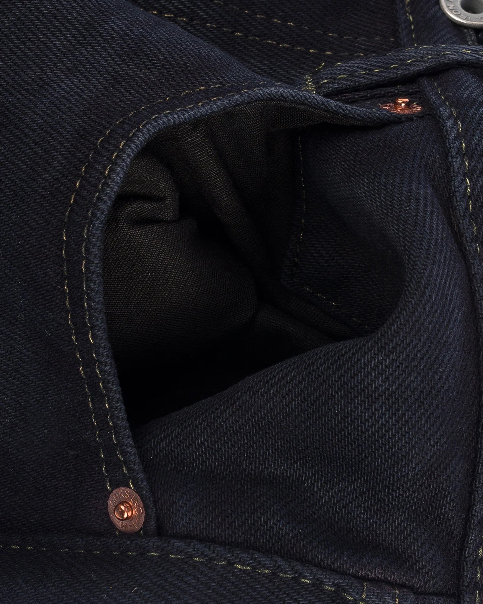 IH-634S-B 21oz Selvedge Denim Straight Cut Jeans - Indigo Overdyed Black