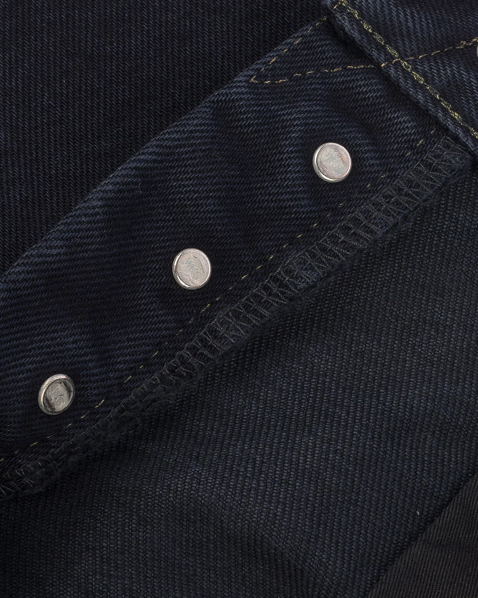 IH-634S-B 21oz Selvedge Denim Straight Cut Jeans - Indigo Overdyed Black