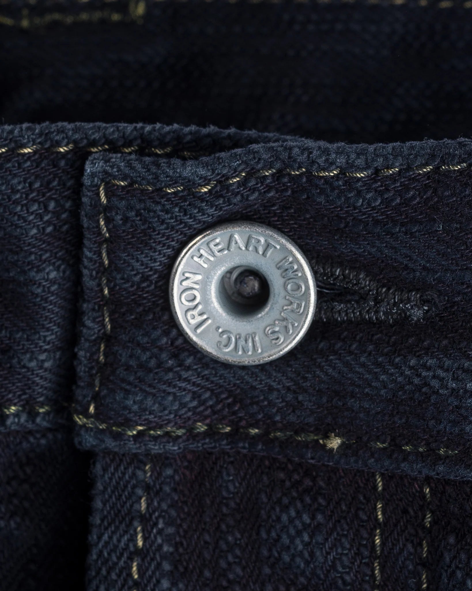 IH-888S-SLBod 16oz Slubby Selvedge Denim Relaxed Tapered Cut Indigo Overdyed Black