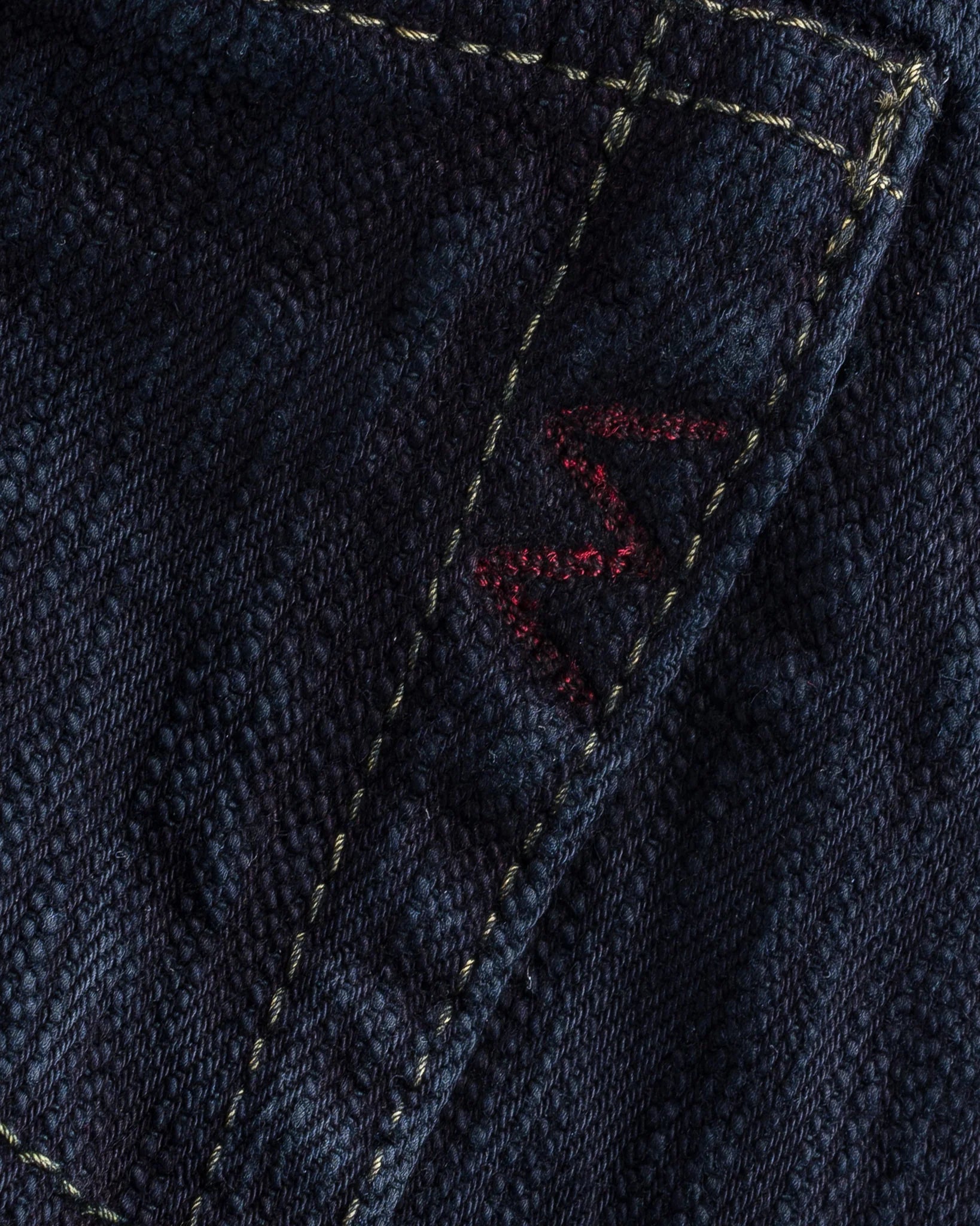 IH-888S-SLBod 16oz Slubby Selvedge Denim Relaxed Tapered Cut Indigo Overdyed Black