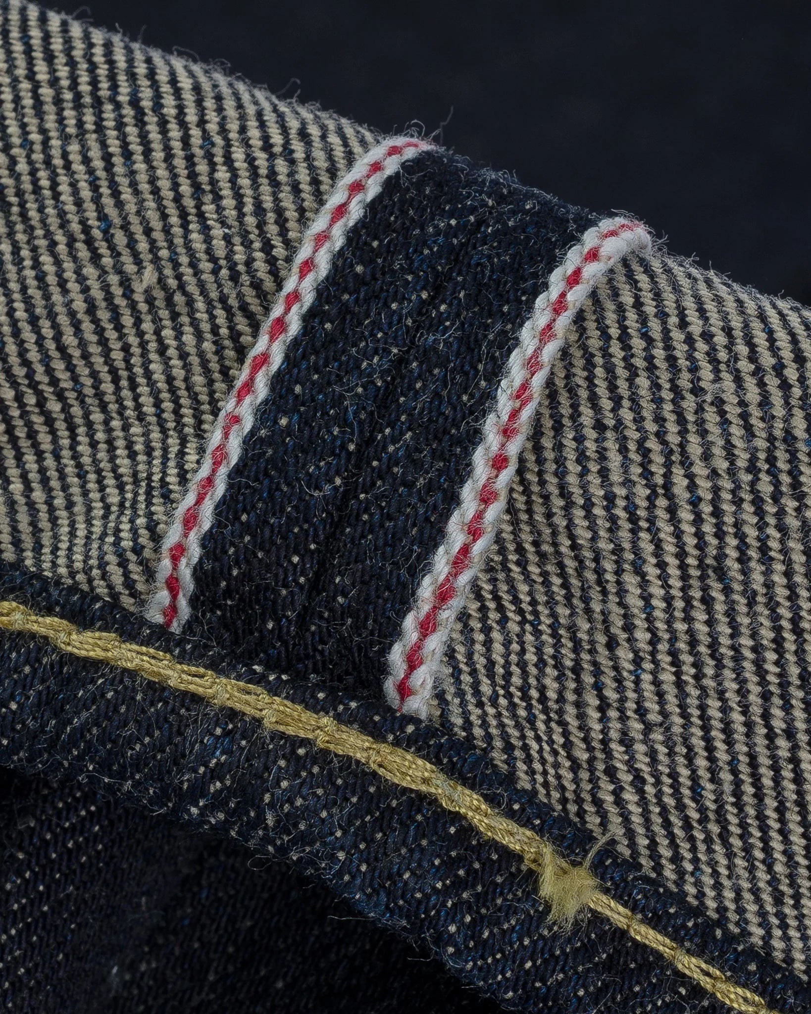 IH-888N 17oz Selvedge Denim Medium/High Rise Tapered Cut Jeans - Natural Indigo