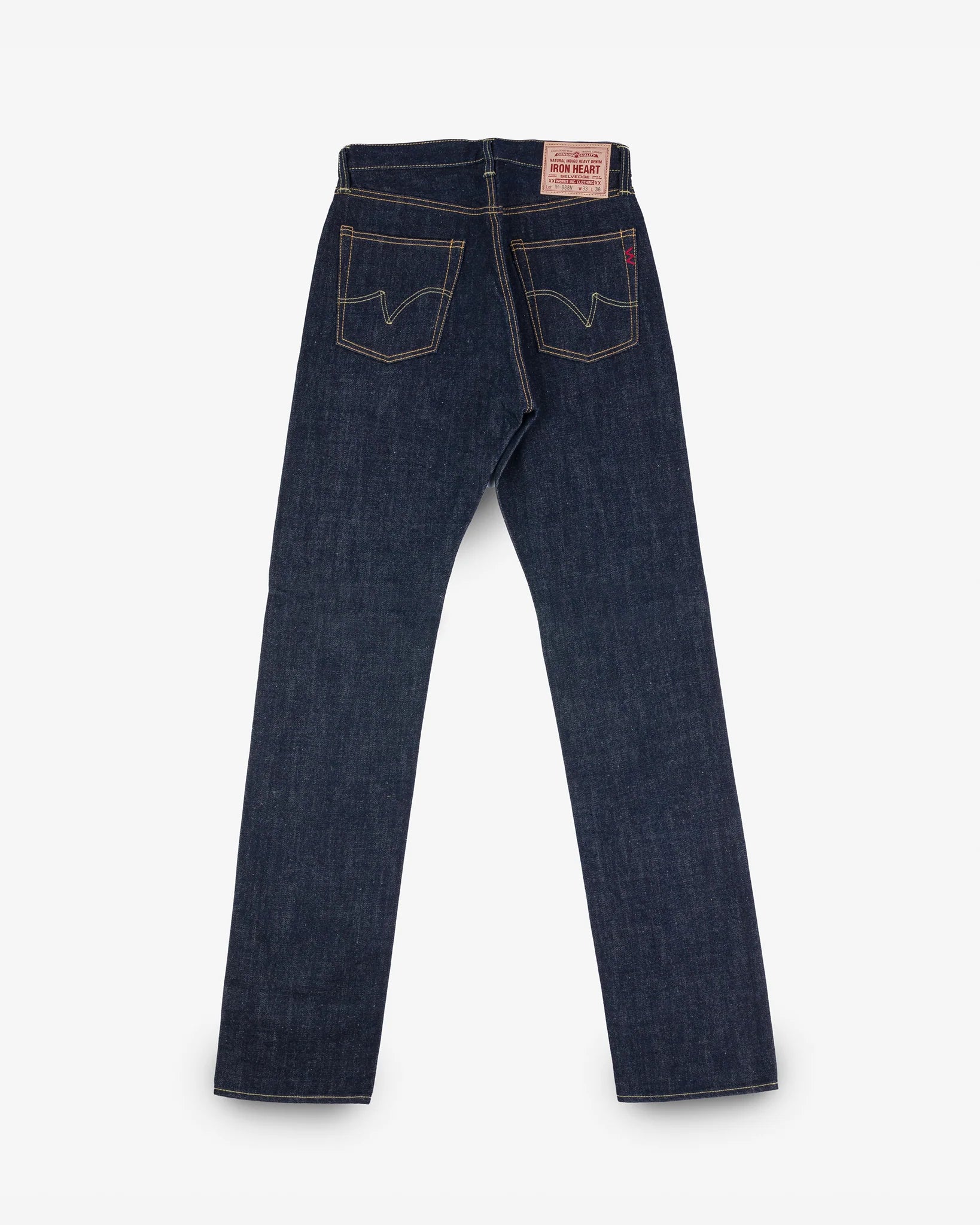 IH-888N 17oz Selvedge Denim Medium/High Rise Tapered Cut Jeans - Natural Indigo