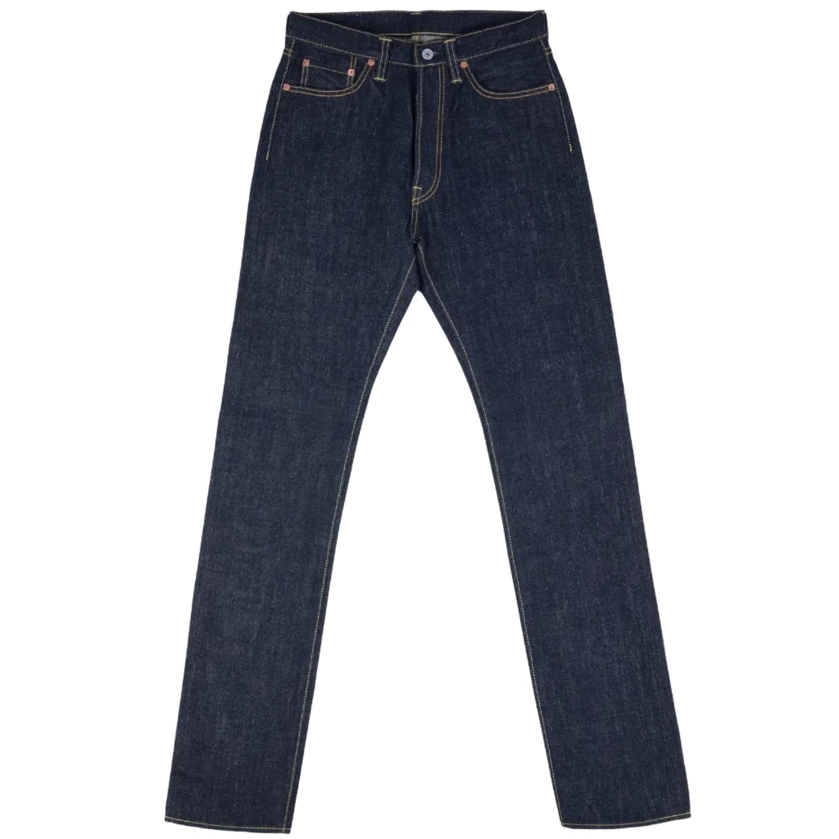 IH-888N 17oz Selvedge Denim Medium/High Rise Tapered Cut Jeans - Natural Indigo