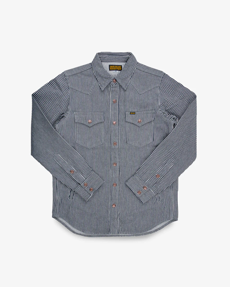 IHSH-421-IND 12oz Hickory Stripe CPO Shirt Indigo