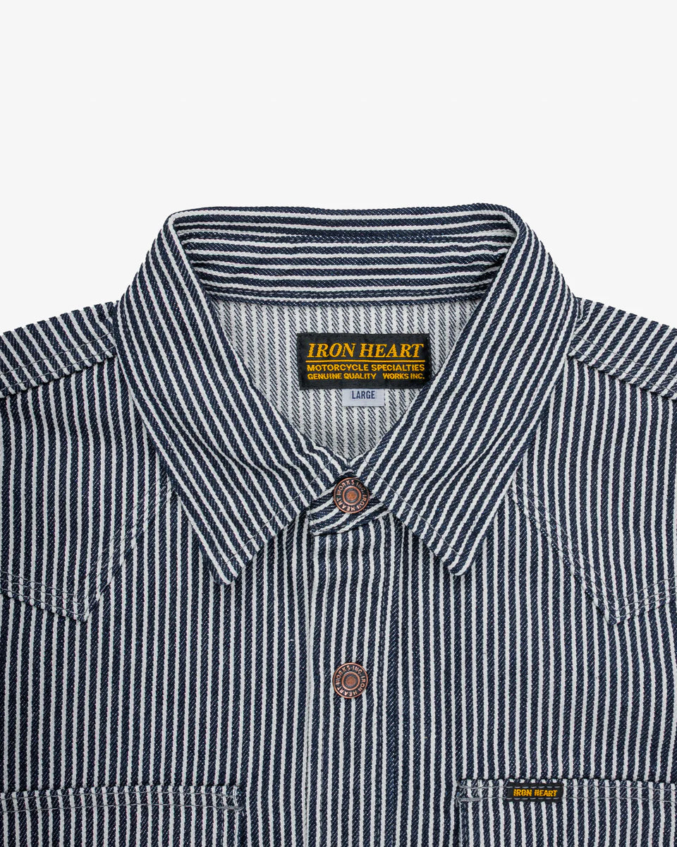 IHSH-421-IND 12oz Hickory Stripe CPO Shirt Indigo