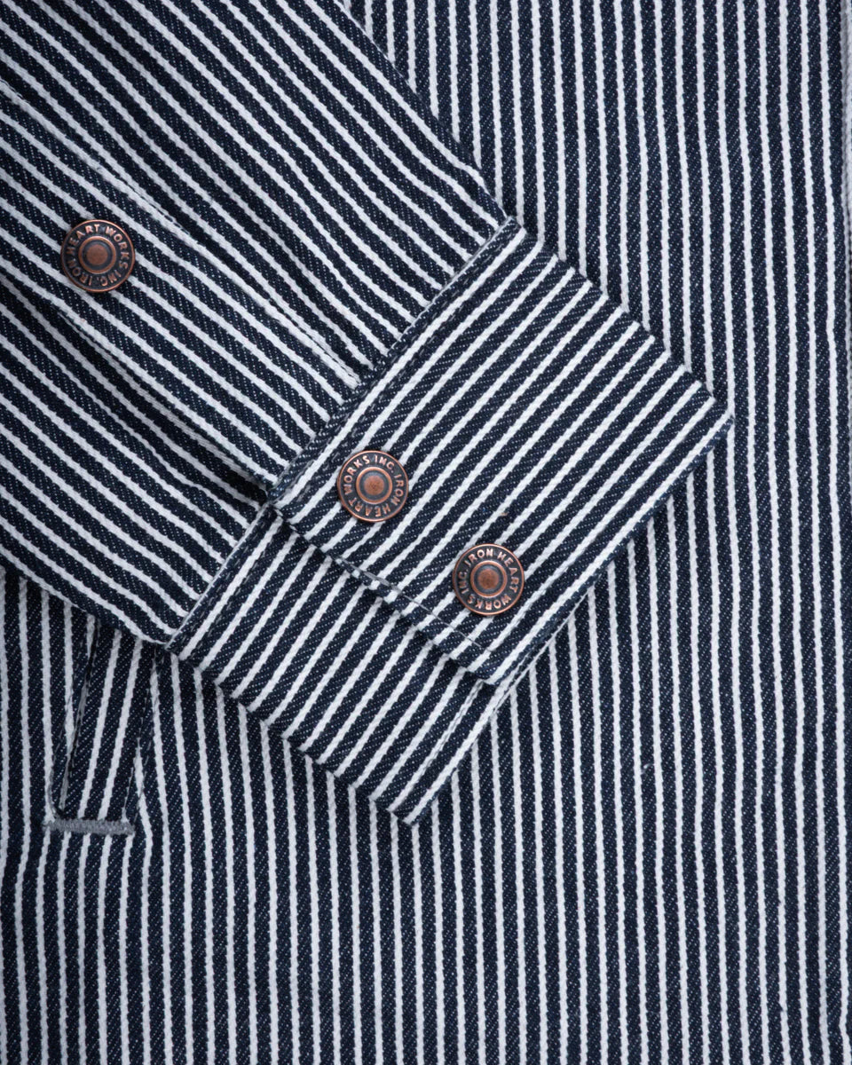 IHSH-421-IND 12oz Hickory Stripe CPO Shirt Indigo