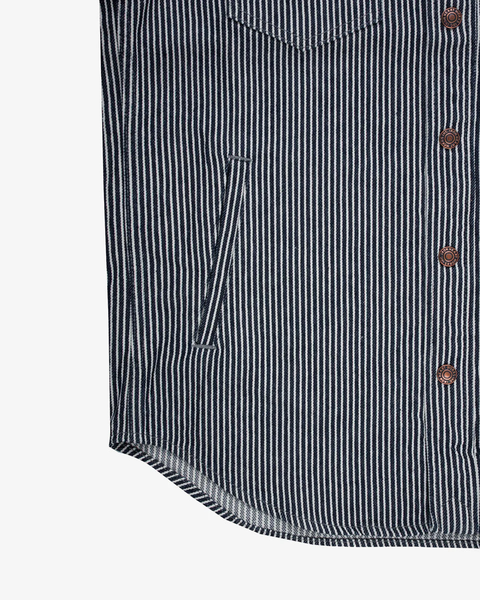 IHSH-421-IND 12oz Hickory Stripe CPO Shirt Indigo