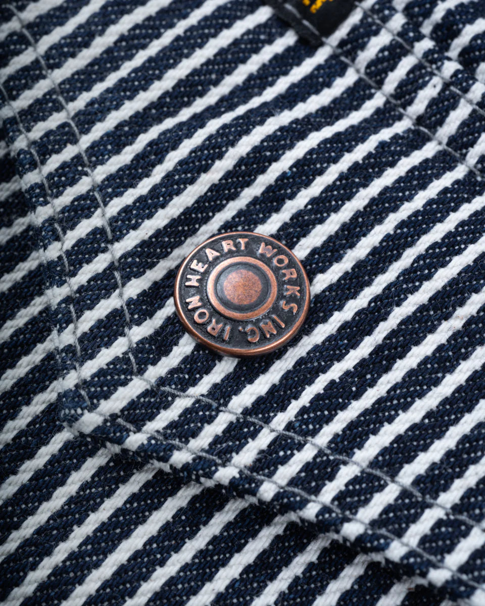 IHSH-421-IND 12oz Hickory Stripe CPO Shirt Indigo