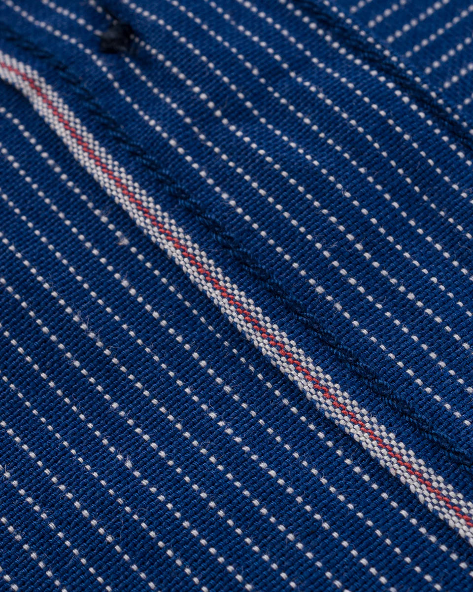 IHSH-420-PIN 5oz Selvedge Ox Cloth Short Sleeved Work Shirt Pinstripe