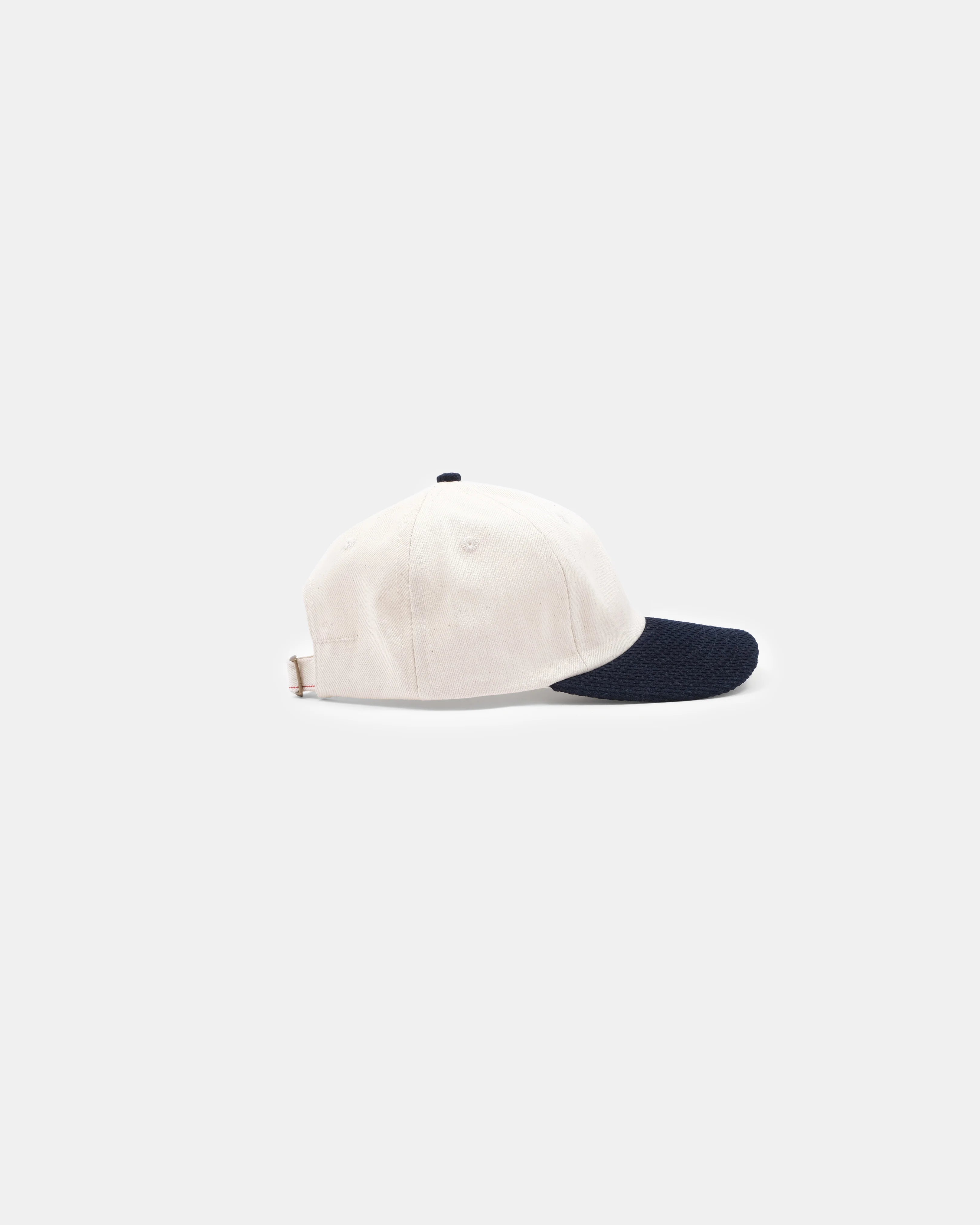 Unstructured Baseball Hat Natural Denim / Indigo Sashiko