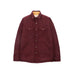 Maroon jacket with button details on a light gray background