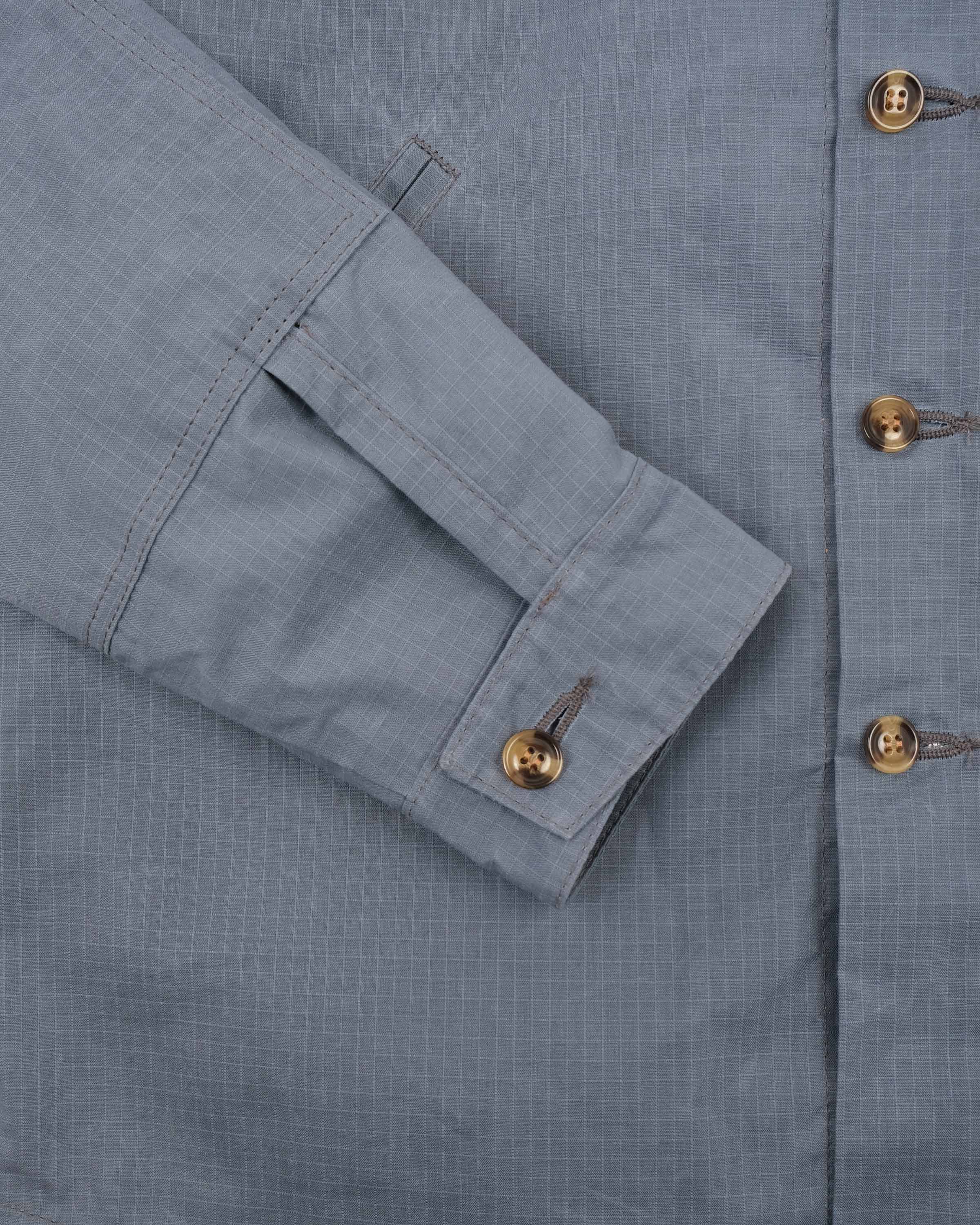 Crissman Overshirt Dry Wax Faded Blue Ripstop